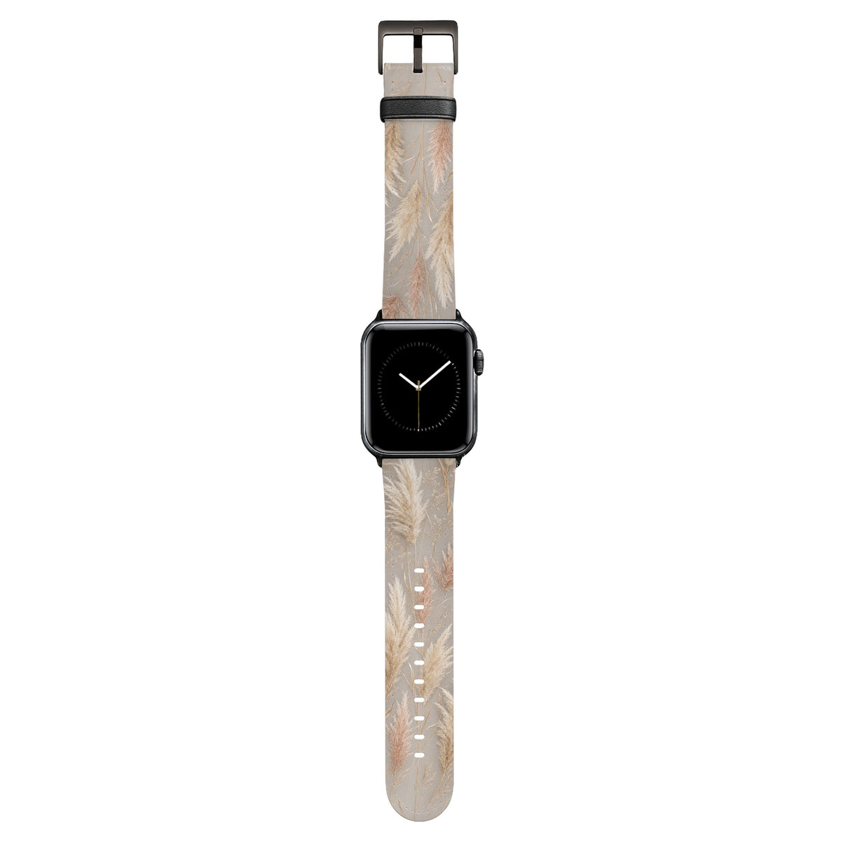 Linen - Apple Watch Armband 44/45/46/49mm 44 45 46 49mm Matt Schwarz NALIA Kunstleder Armband