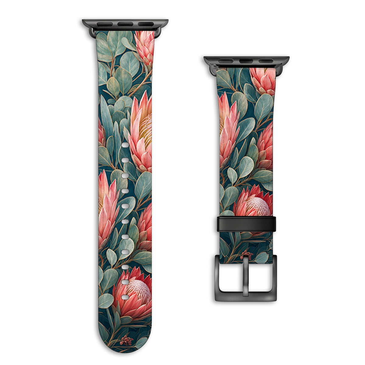 Serenade - Apple Watch Armband 44/45/46/49mm 44 45 46 49mm Matt Schwarz NALIA Kunstleder Armband