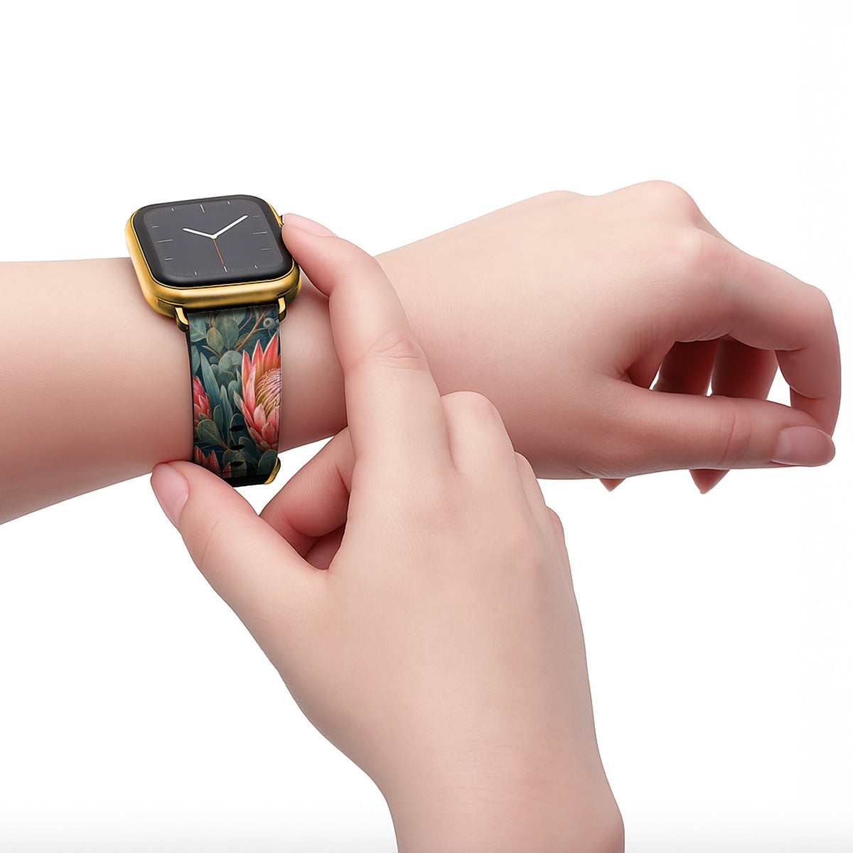 Serenade - Apple Watch Armband 38/40/41/42mm 38 40 41 42mm Matt Gold NALIA Kunstleder Armband