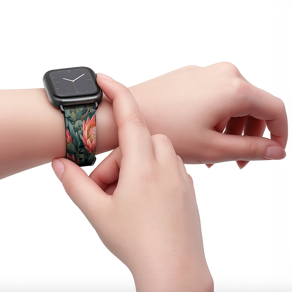 Serenade - Apple Watch Armband 38/40/41/42mm 38 40 41 42mm Matt Schwarz NALIA Kunstleder Armband