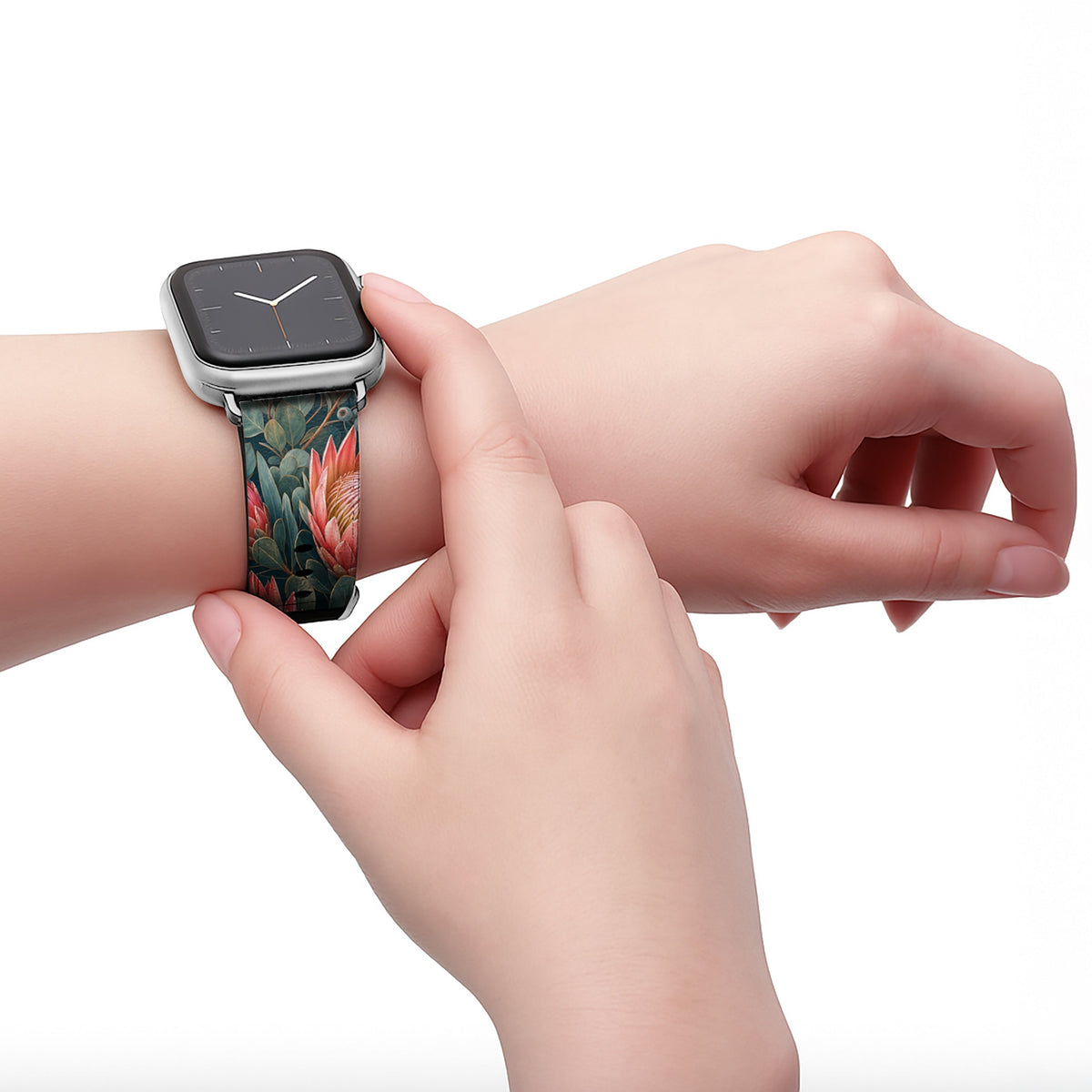 Serenade - Apple Watch Armband 38/40/41/42mm 38 40 41 42mm Matt Silber NALIA Kunstleder Armband