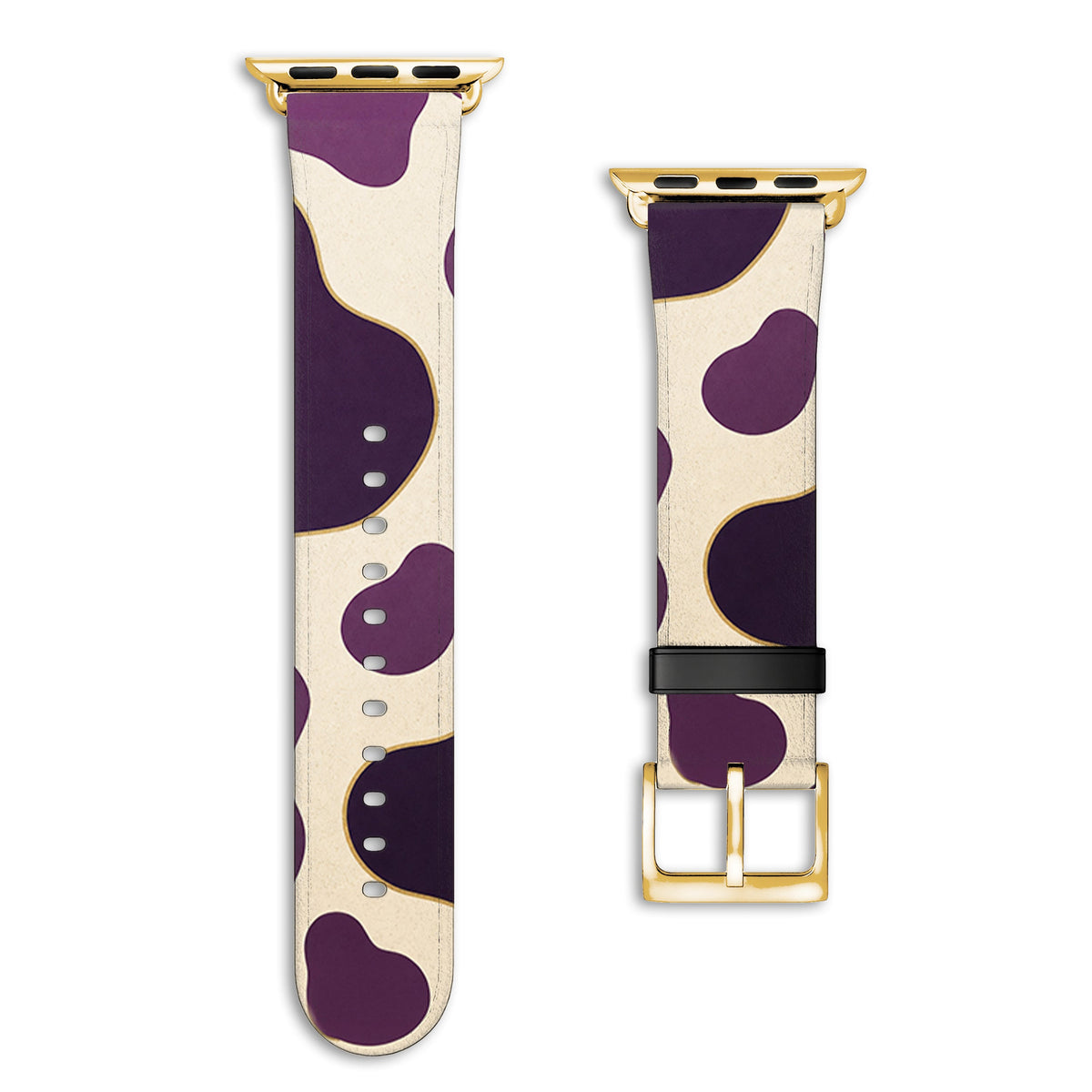 Plum - Apple Watch Armband 38/40/41/42mm 38 40 41 42mm Matt Gold NALIA Kunstleder Armband