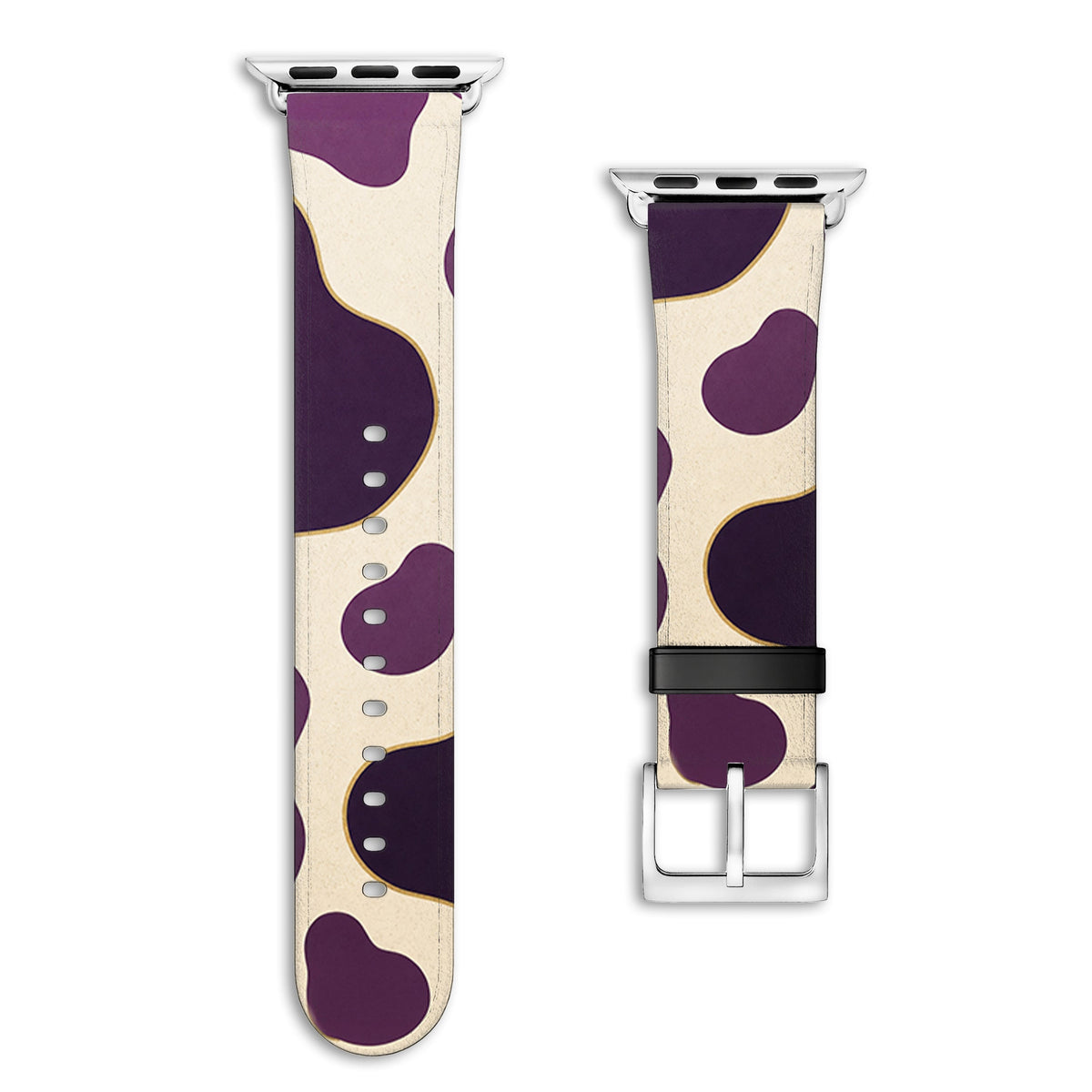 Plum - Apple Watch Armband 38/40/41/42mm 38 40 41 42mm Matt Silber NALIA Kunstleder Armband