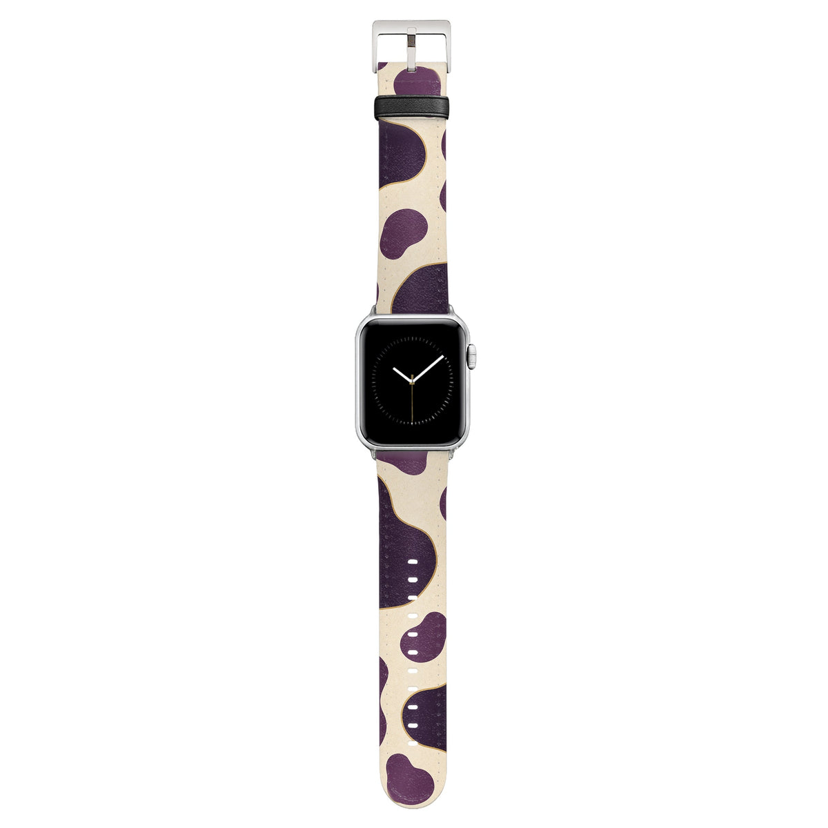 Plum - Apple Watch Armband 38/40/41/42mm 38 40 41 42mm Matt Silber NALIA Kunstleder Armband