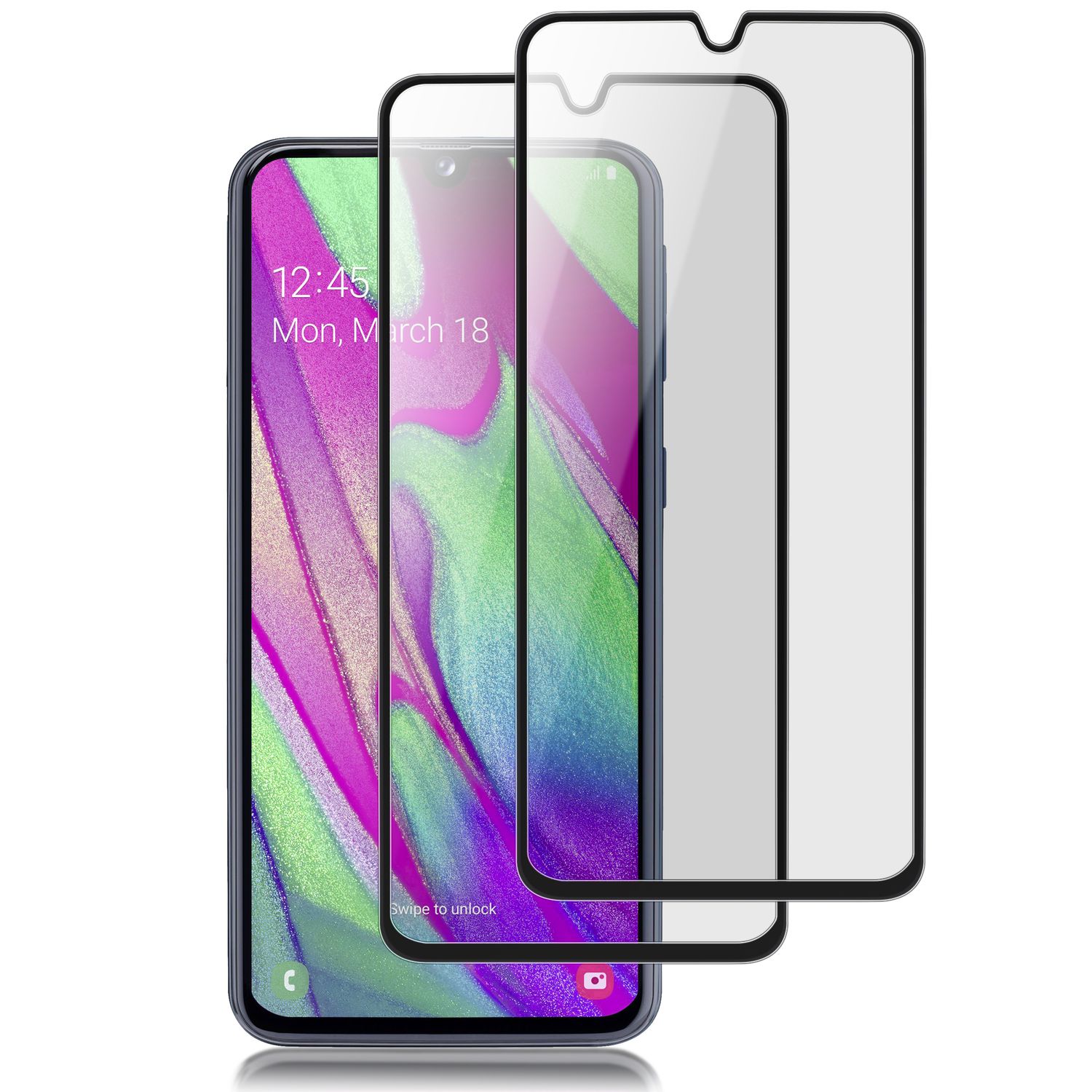 NALIA 2x Schutz Glas für Samsung Galaxy A40, 9H Full Cover Display Panzer Folie Default Title NALIA