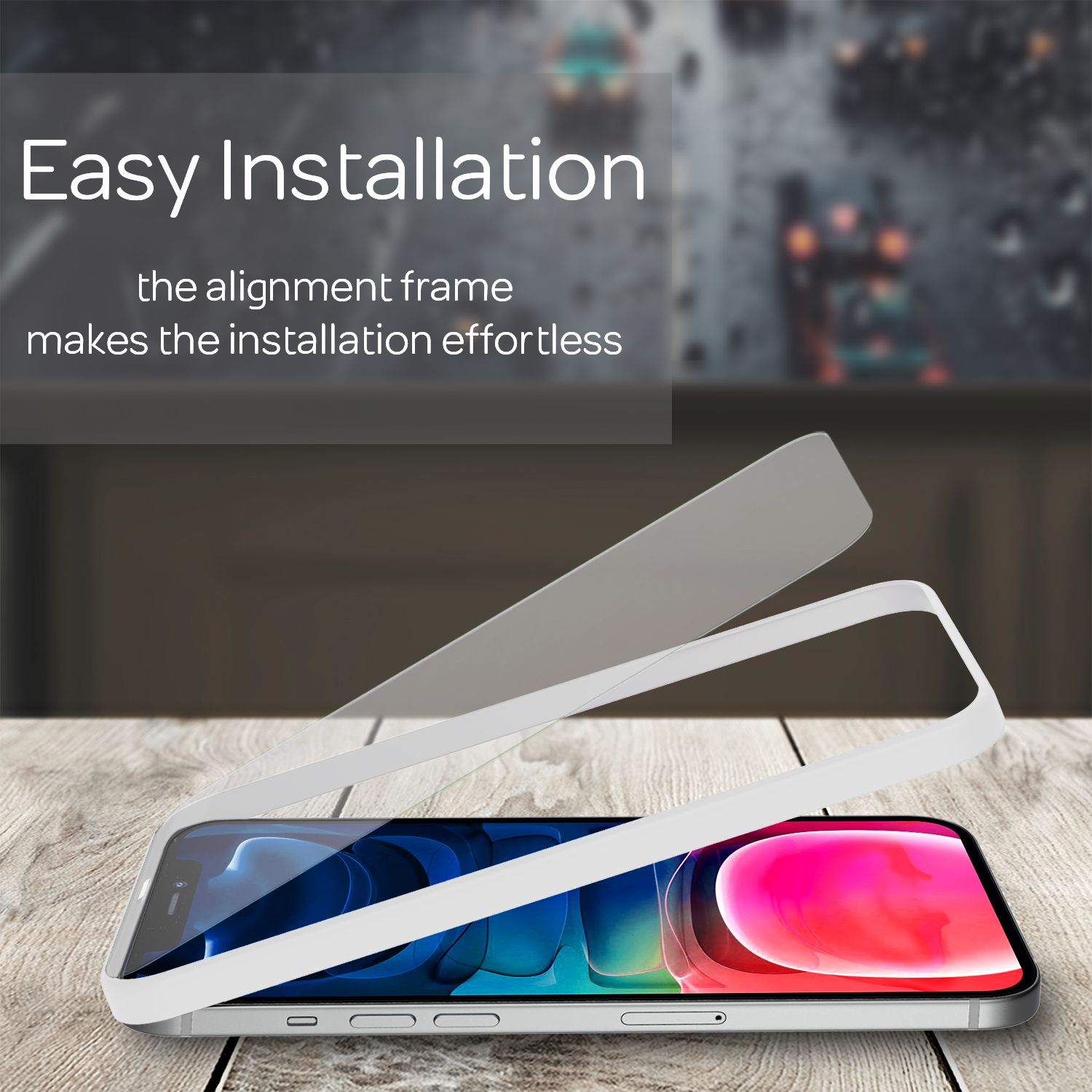 NALIA 4x Schutzglas & Schablone - Set für iPhone 13 Mini, Displayschutz Glas