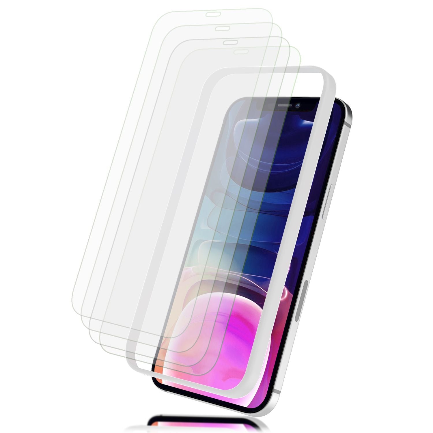 NALIA 4x Schutzglas & Schablone - Set für iPhone 13 Pro Max, Displayschutz Glas