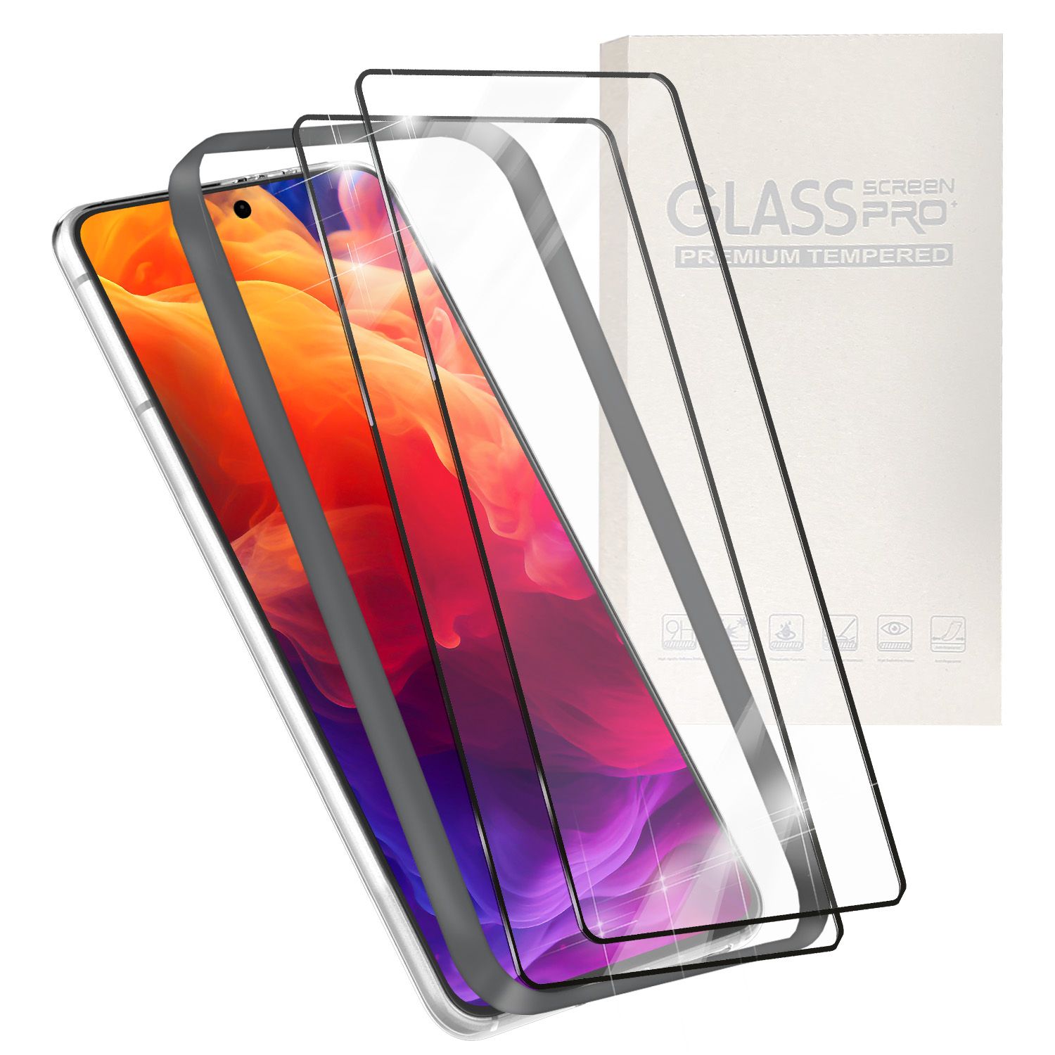 NALIA Set 2x Schutzglas & 1x Applikator für Samsung Galaxy S24 Plus Glas, Klarer Displayschutz & Schablone, 9H Glasfolie Default Title NALIA GlasSchutz