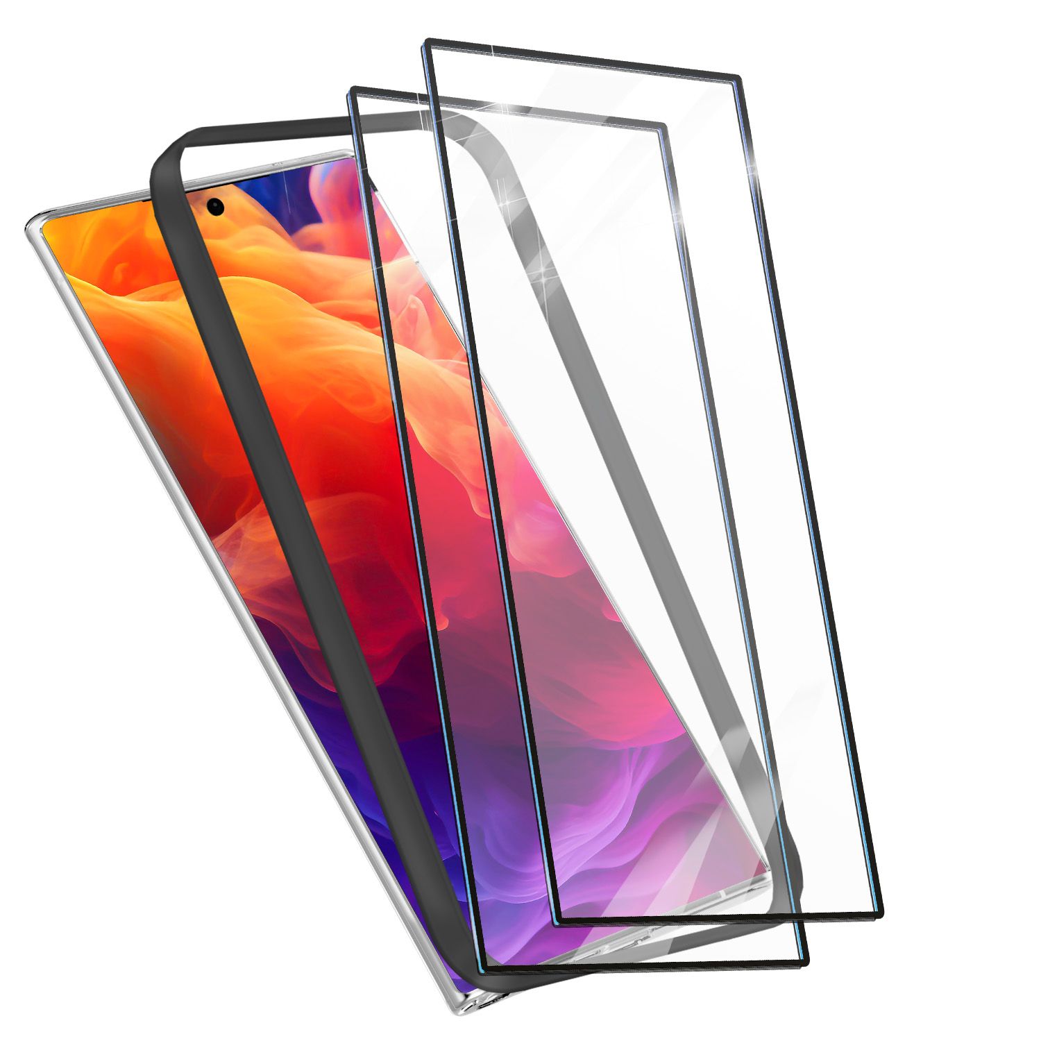 NALIA Set 2x Schutzglas & 1x Applikator für Samsung Galaxy S24 Ultra Glas, Klarer Displayschutz & Schablone, 9H Glasfilm Default Title NALIA GlasSchutz