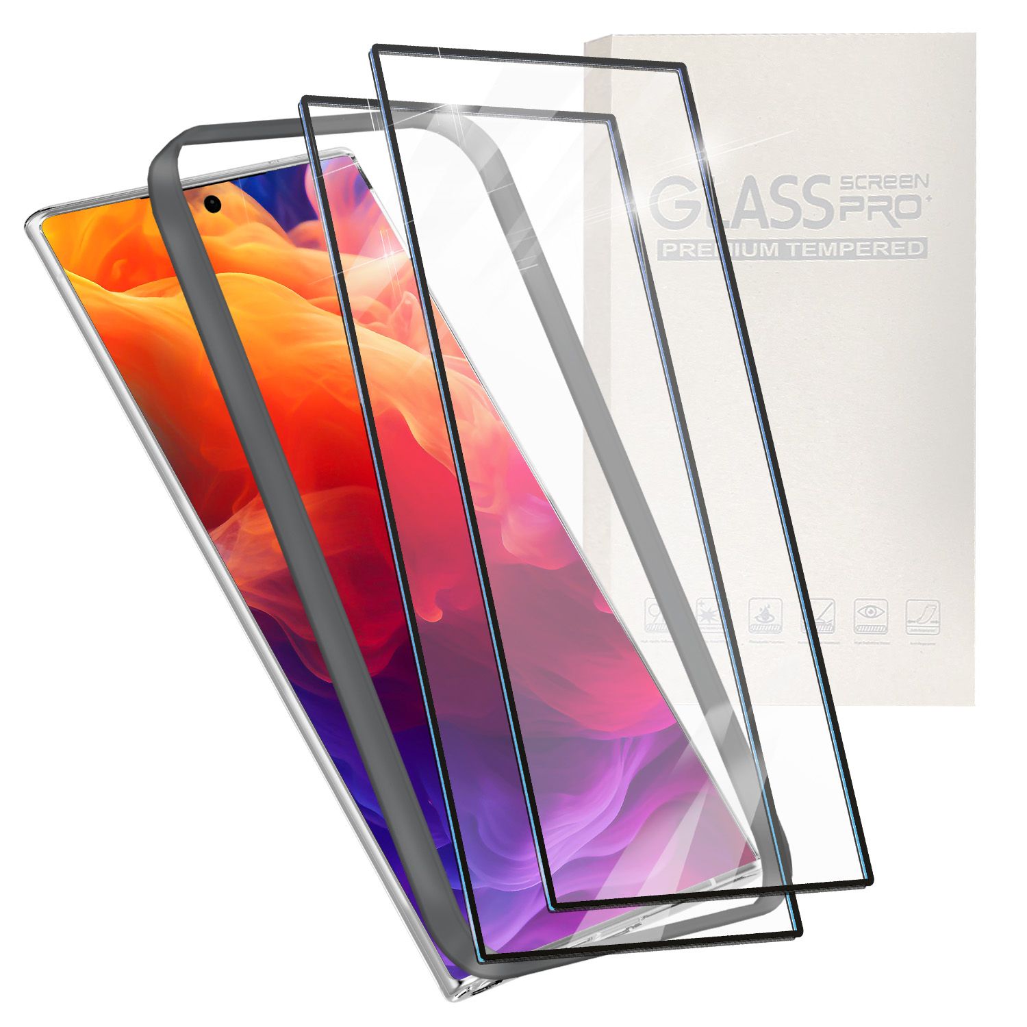 NALIA Set 2x Schutzglas & 1x Applikator für Samsung Galaxy S24 Ultra Glas, Klarer Displayschutz & Schablone, 9H Glasfilm Default Title NALIA GlasSchutz