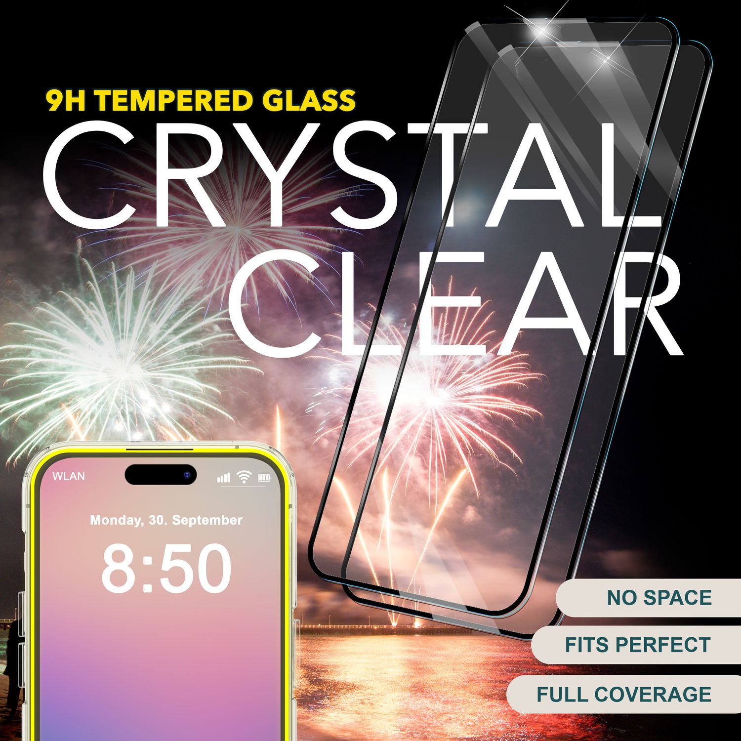 NALIA 9H Schutzglas iPhone 16 Pro Max Glas Panzerglas kratzfest Default Title NALIA GlasSchutz