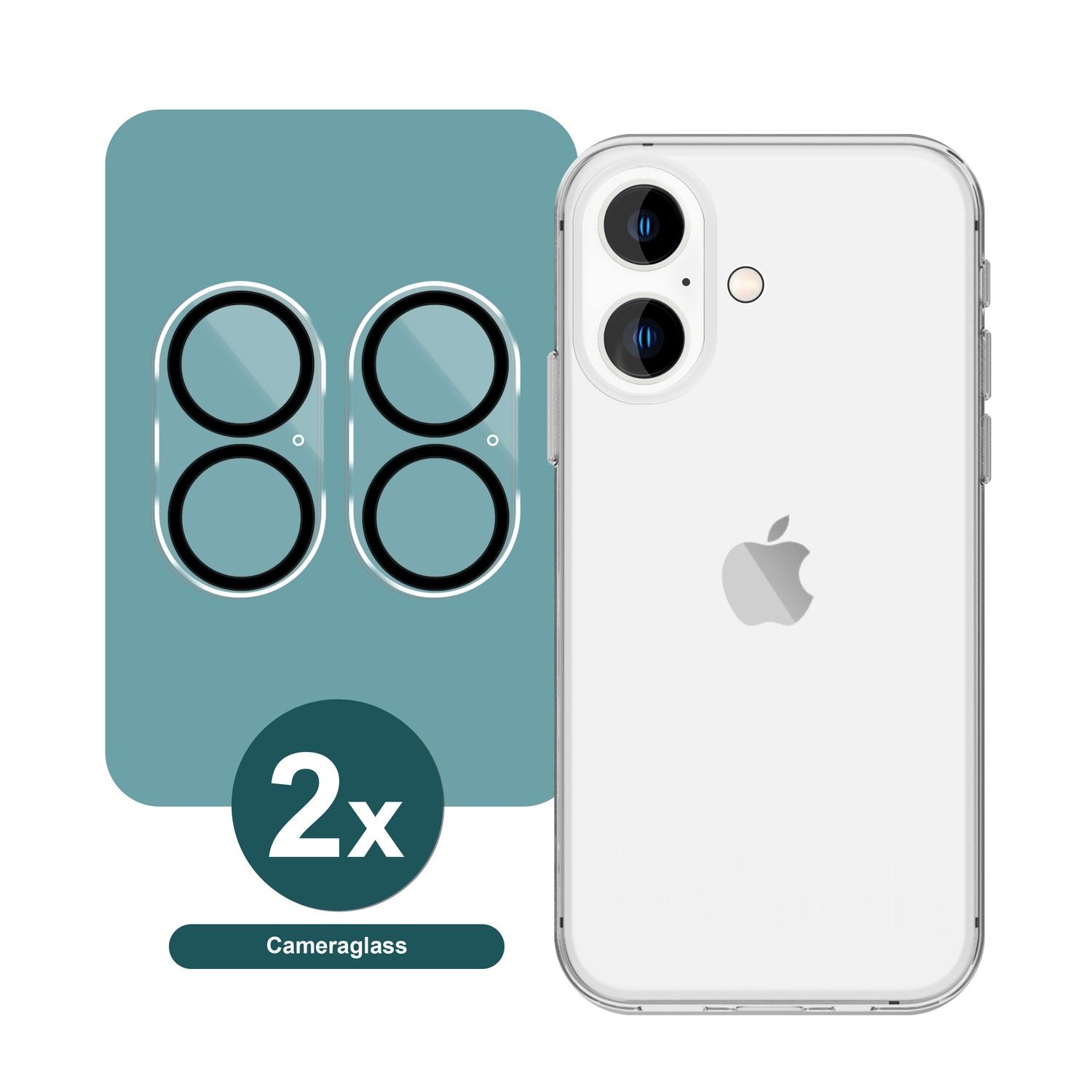 NALIA 2x Kamera Schutzglas für iPhone 16 Plus, Klarer Linsenschutz für Rückkamera, Transparenter Kameraschutz Kameraglas Default Title NALIA GlasSchutz