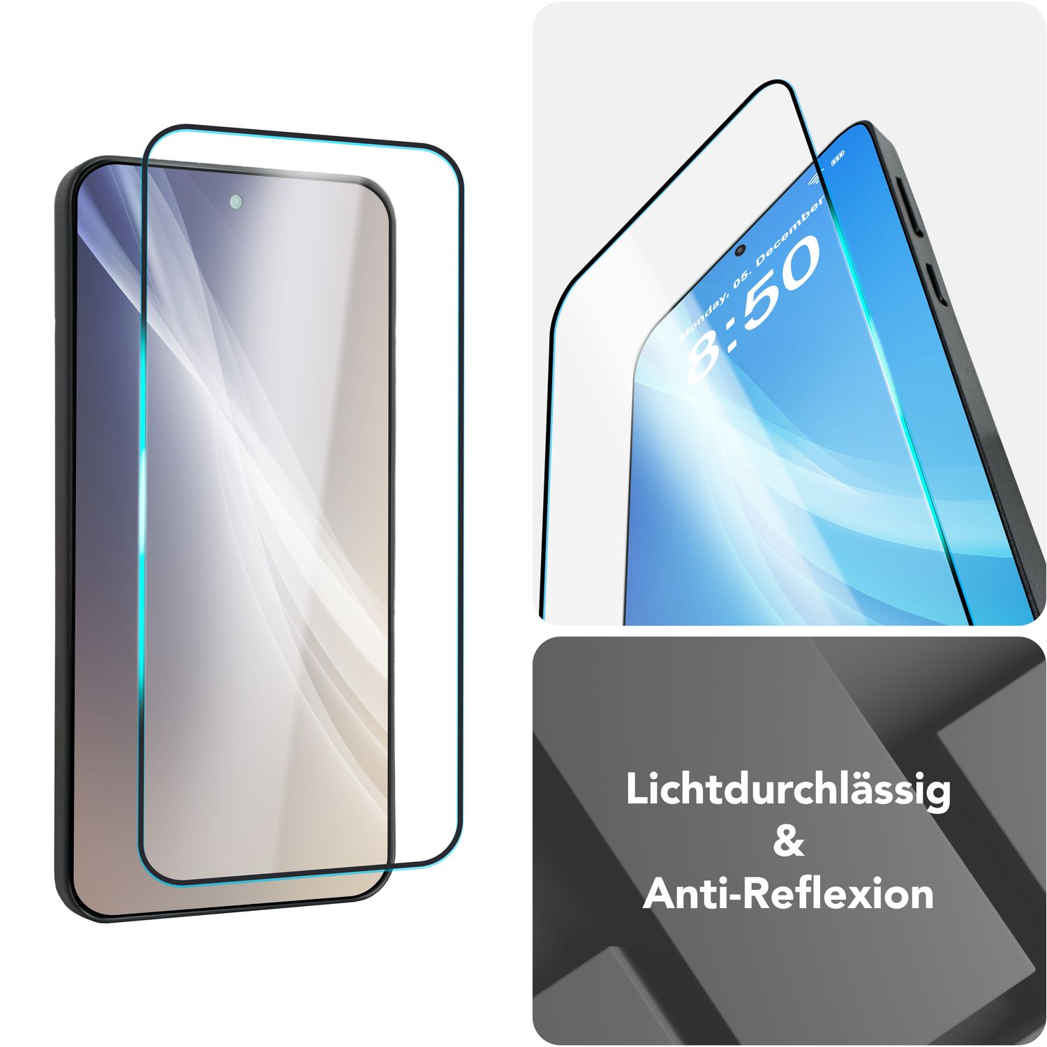 NALIA ArmorGlassX für Samsung Galaxy S25 Glas, 2x Schutzglas mit Positionierhilfe zur Installation, Ultra Klare Displayfolie mit schwarzem Rand in 9H, Kratzfester Displayschutz Default Title NALIA GlasSchutz