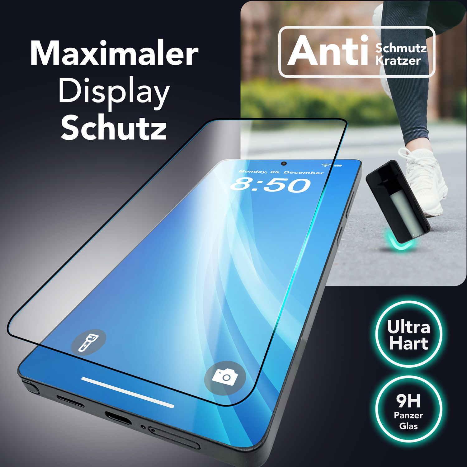 NALIA ArmorGlassX für Samsung Galaxy S25 Ultra Glas, 2x Schutzglas mit Schablone zur Installation, Hochtransparenter Displayschutz mit schwarzem Rand, Oleophobe Glasfolie 9H Härte Default Title NALIA GlasSchutz