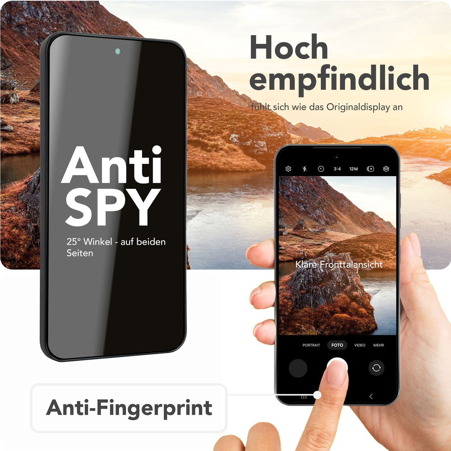 NALIA AntiSpyX für Samsung Galaxy S25 Glas, Privacy Schutzglas mit Montagehilfe zur Installation, Kratzfeste 9H gehärtete Blickschutz-Folie, Oleophobes Anti-Spy Displayschutz-Glas Default Title NALIA GlasSchutz