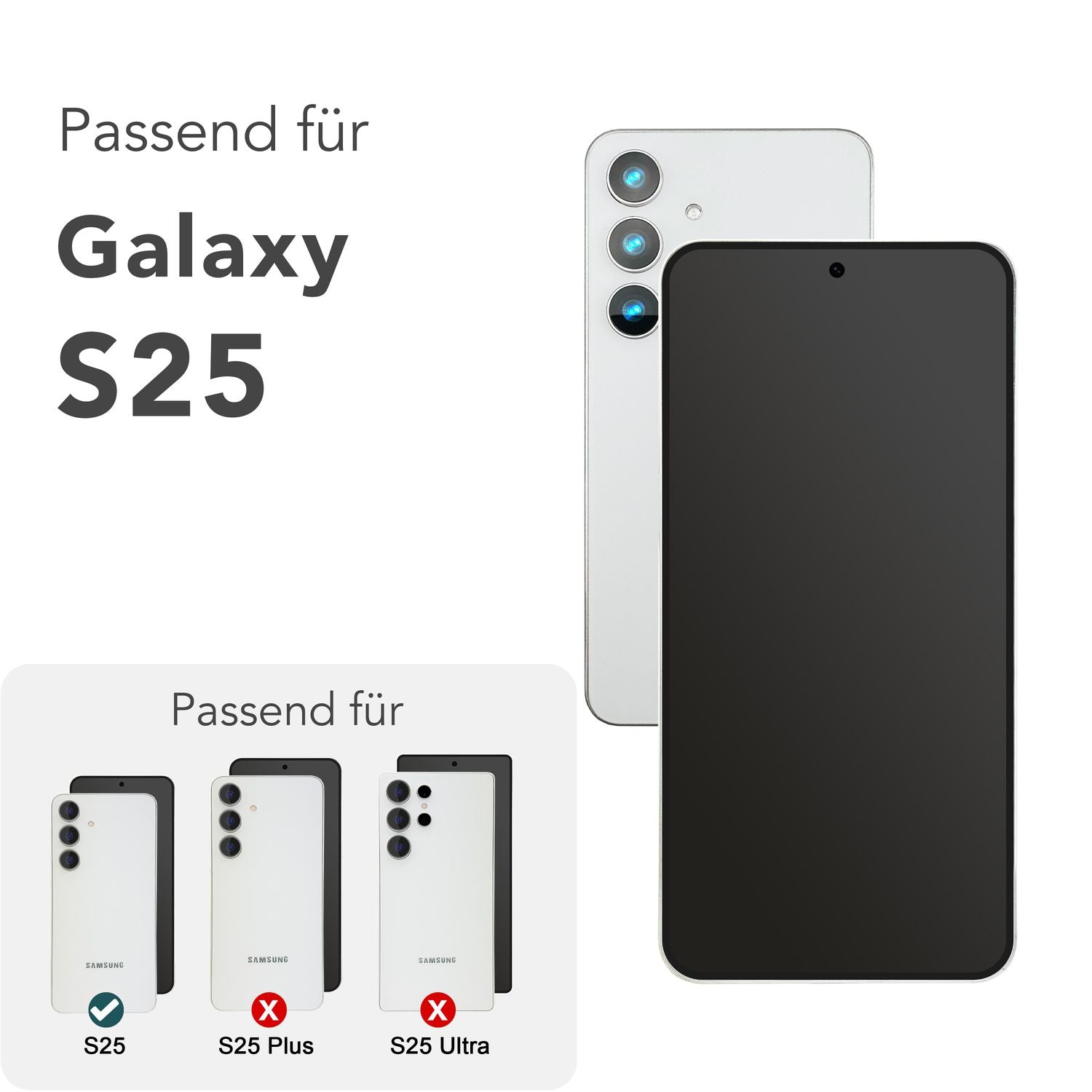 NALIA AntiSpyX für Samsung Galaxy S25 Glas, Privacy Schutzglas mit Montagehilfe zur Installation, Kratzfeste 9H gehärtete Blickschutz-Folie, Oleophobes Anti-Spy Displayschutz-Glas Default Title NALIA GlasSchutz