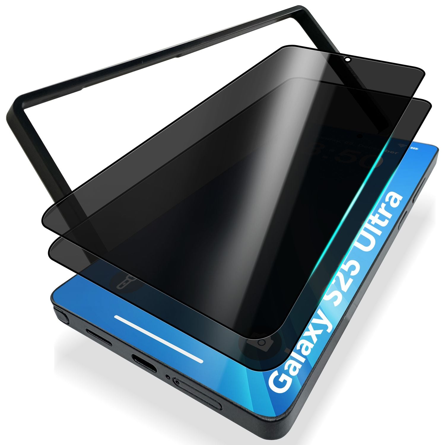 NALIA AntiSpyX für Samsung Galaxy S25 Ultra Glas, Privacy Schutzglas mit Positionierungshilfe zur Installation, Anti-Spy Blickschutz Folie, Kratzfester Oleophober 9H Displayschutz