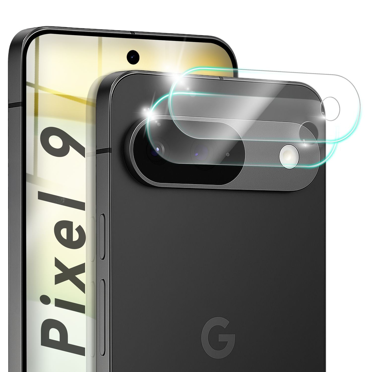 NALIA Focus.X2 MAX Kameraschutz für Google Pixel 9 – 2x Kamera Schutzglas, Transparent & Kratzresistent, Vollständige Objektiv-Abdeckung, Hüllen-kompatibel, 9H Härte, Oleophob