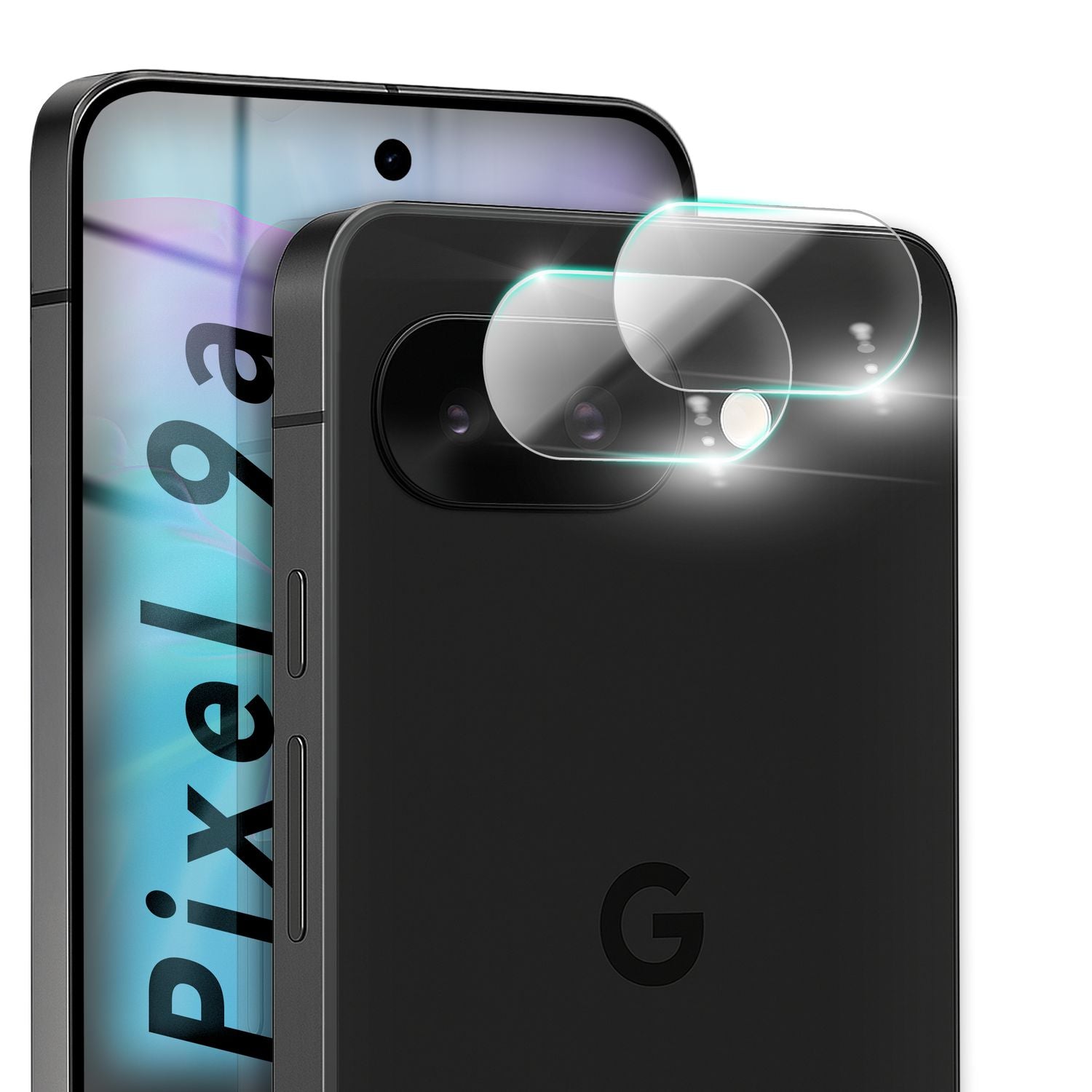 NALIA Focus.X2 MAX Kameraschutz für Google Pixel 9a – 2x Kamera Schutzglas, Ultra-Klare Abdeckung mit 9H Härte, Hüllen-freundlich, Anti-Fingerabdruck, Kratzfestes Kameraglas