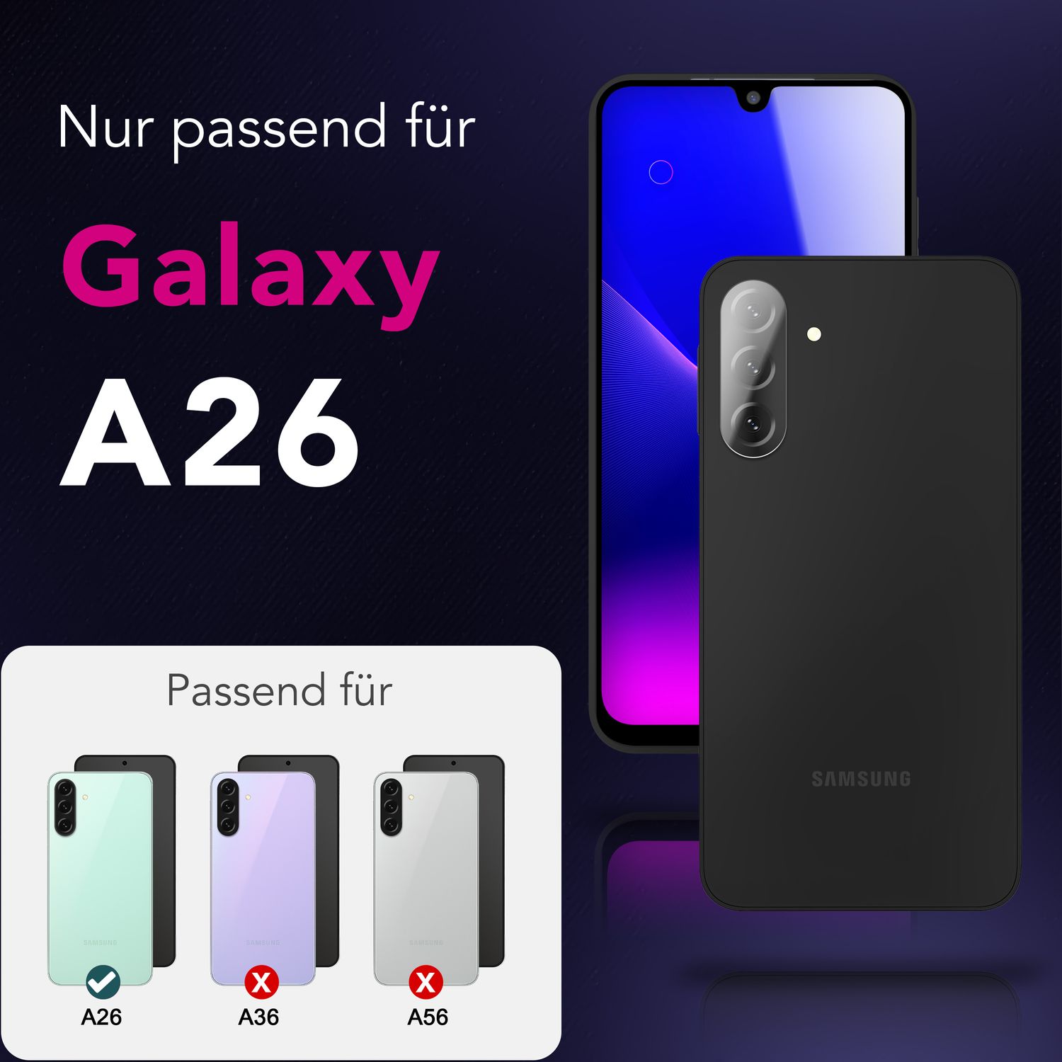 NALIA Focus.X2 MAX Kameraschutz für Samsung Galaxy A26 – 2x Kamera Schutzglas mit 9H Härte, Ultra-Klare Abdeckung für Rückkamera, Hüllenfreundlich, Anti-Fingerabdruck, Kratzfest Default Title NALIA GlasSchutz