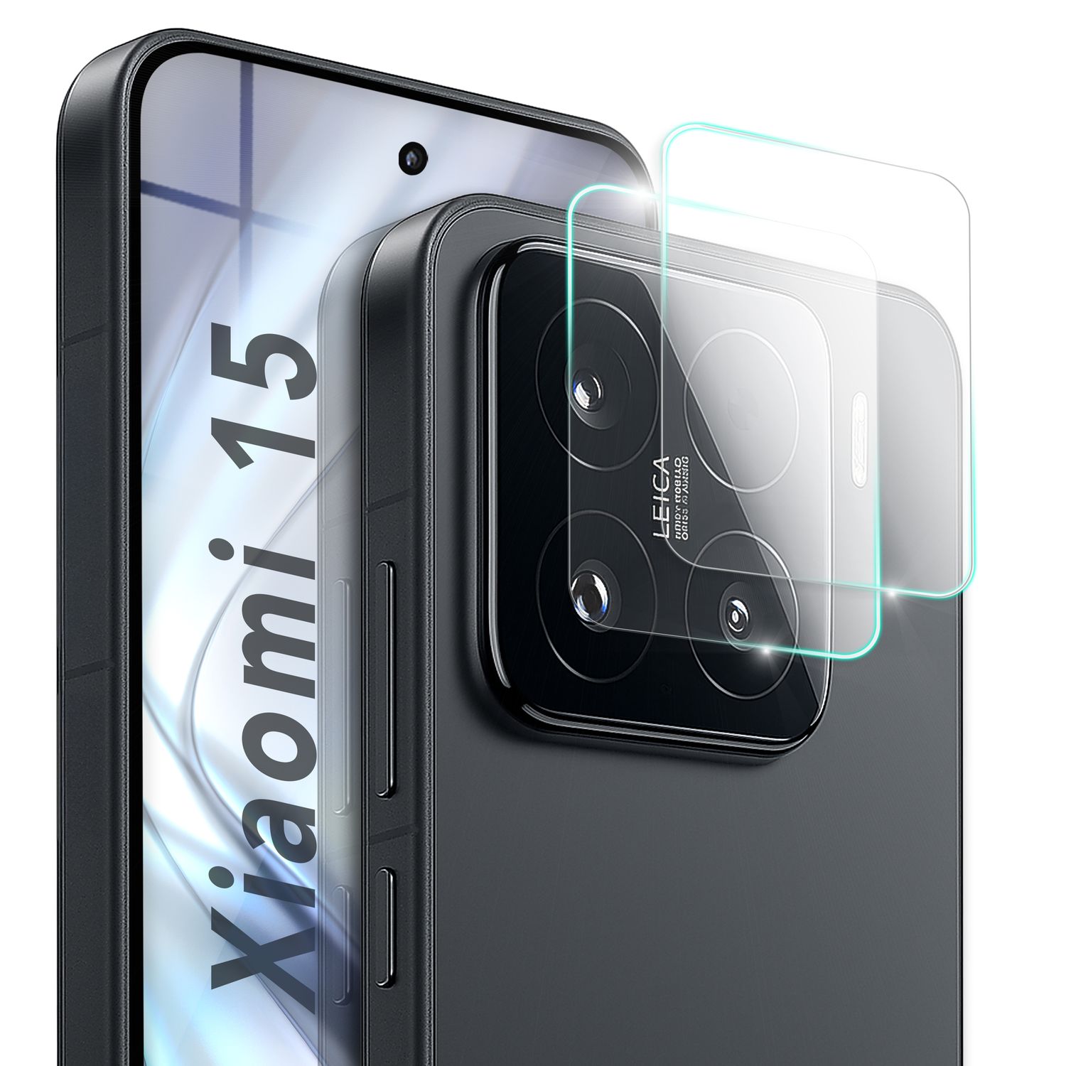 NALIA Focus.X2 MAX Kameraschutz für Xiaomi 15 – 2x Kamera Schutzglas mit 9H Härte, Ultra-Klare Linsen-Abdeckung, Kratzresistent & Fettabweisend, Hüllen-kompatibel, Objektiv-Schutz