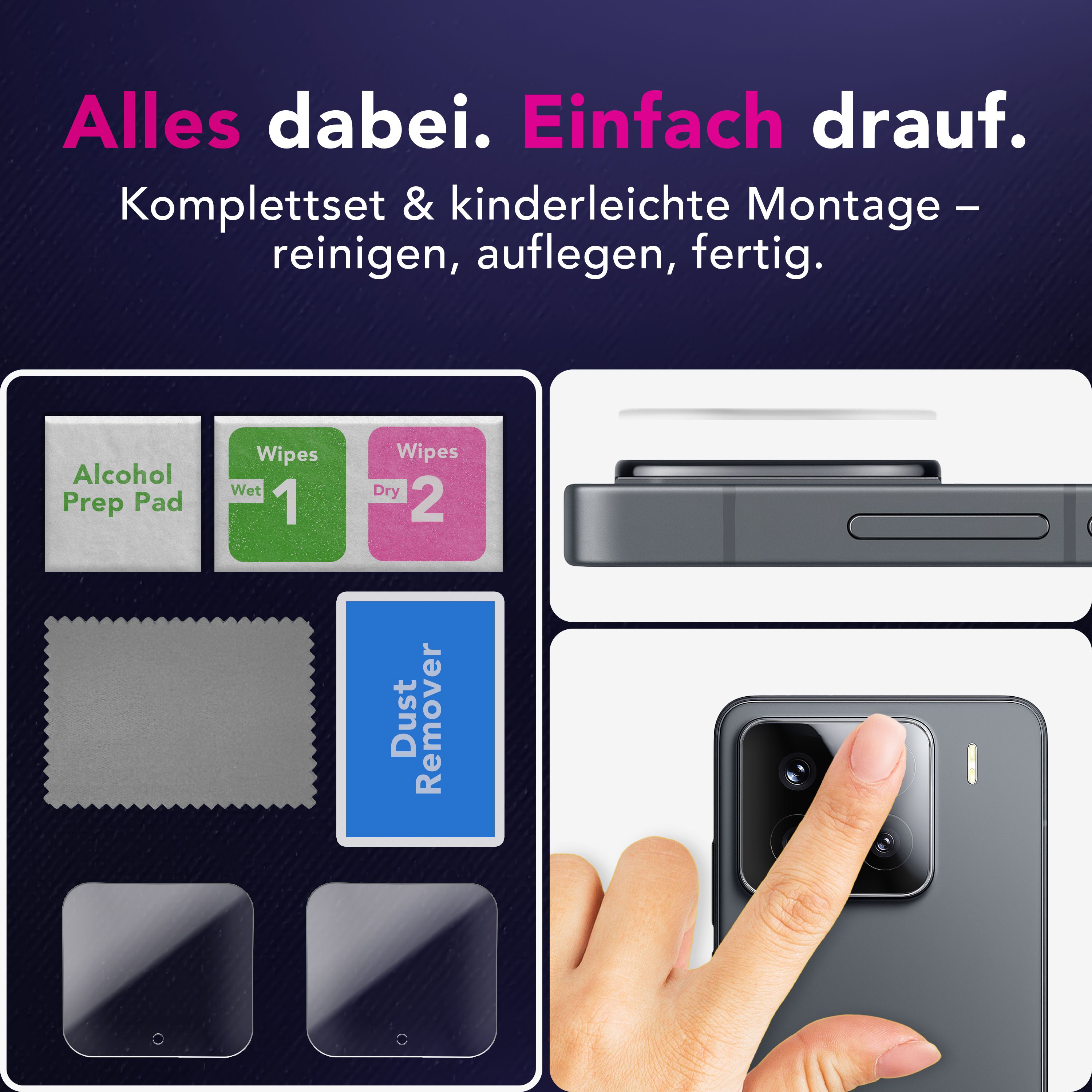 NALIA Kameraglas Xiaomi 15 Linsenschutz Panzerglas kratzfest Default Title NALIA GlasSchutz