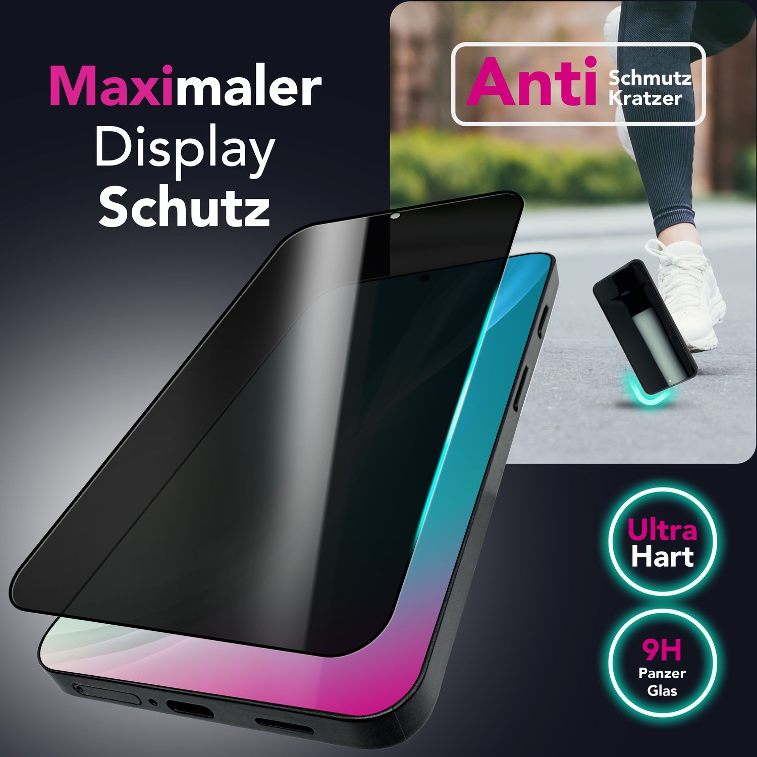 NALIA Privacy Schutzglas Samsung Galaxy S25 Edge Blickschutz Panzerglas Default Title NALIA GlasSchutz