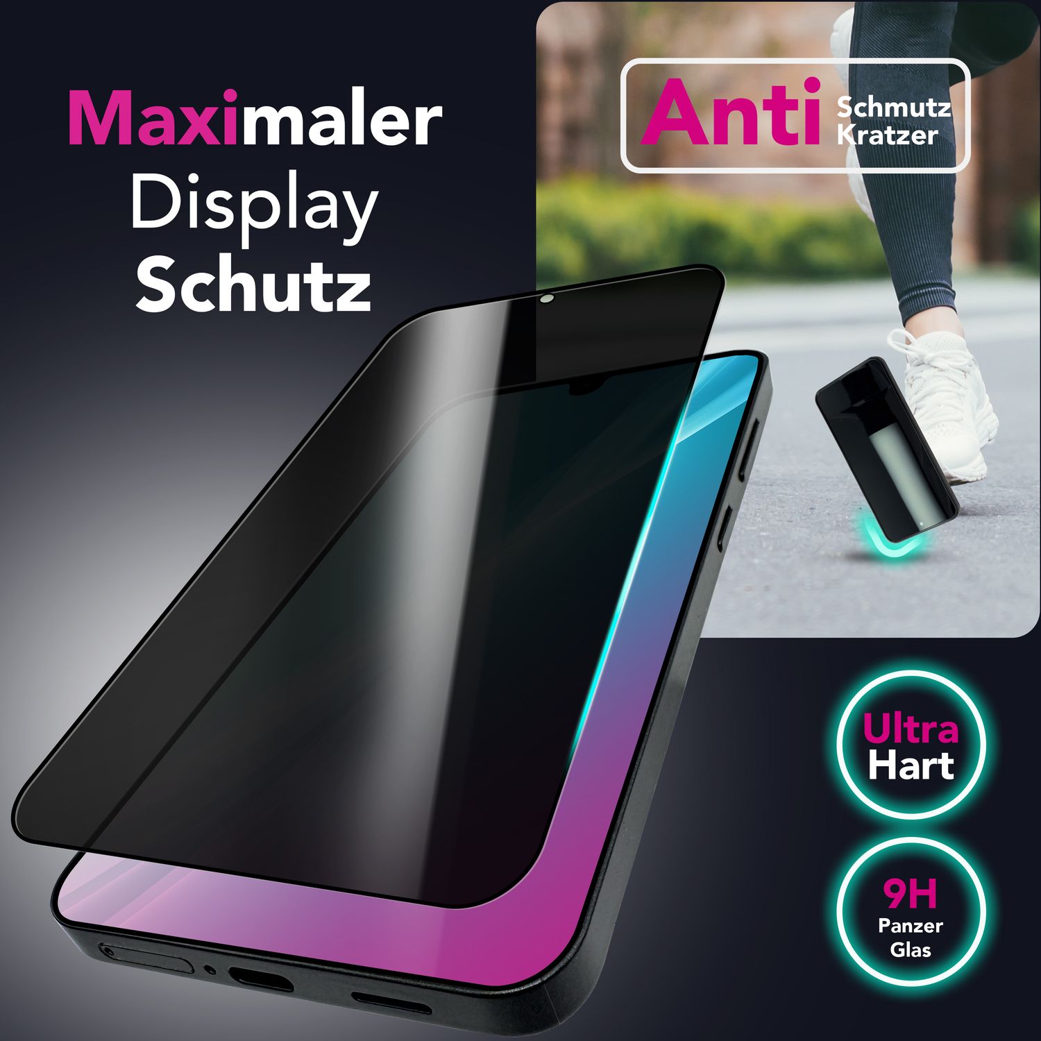 NALIA Privacy Schutzglas Samsung Galaxy A26 Blickschutz Panzerglas Default Title NALIA GlasSchutz