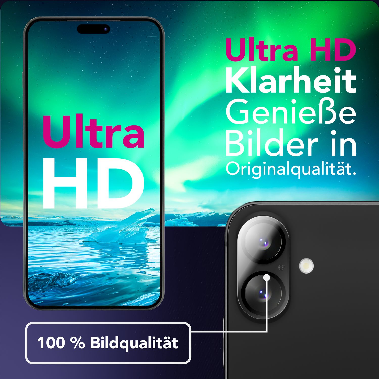 NALIA Kameraglas Focus.X2 MAX für Apple iPhone 17 (Klarer Kameraschutz) – 2er Set, 9H Schutzglas mit Anti-Reflex Ringen, Selbstklebend, Kompletter Linsen-Schutz, Hüllen geeignet Default Title NALIA GlasSchutz