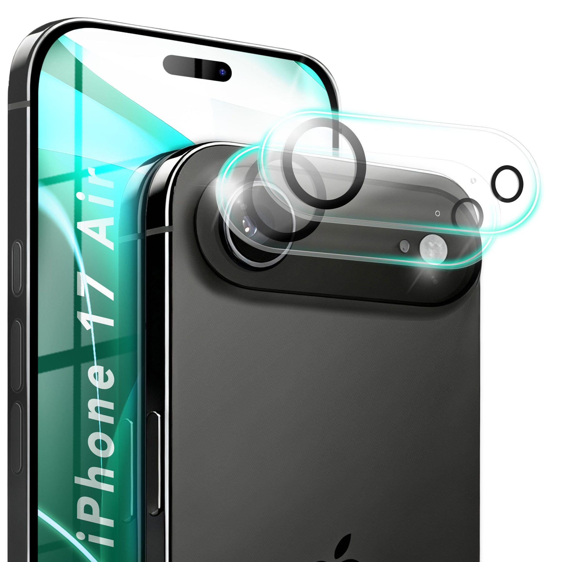 NALIA 2x Kameraschutzglas für iPhone 17 Air – Linsenschutz 9H & Case-Friendly – FOCUS.X2 MAX (HD-Echtglas Transparent) – Marke aus Berlin Default Title NALIA GlasSchutz