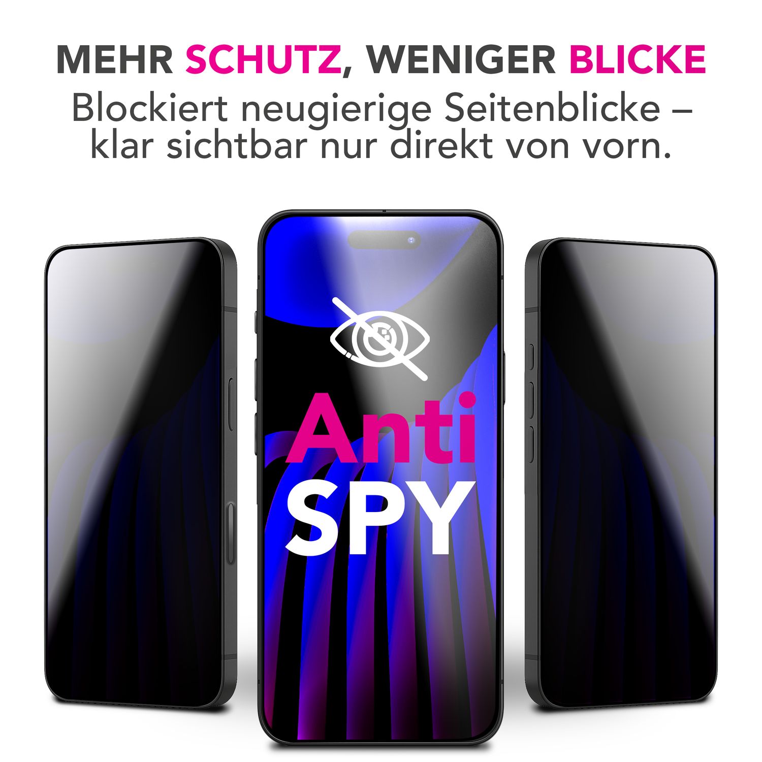 NALIA Privacy Schutzglas AntiSpyX für Apple iPhone 17 (Diskreter Blickschutz) - Display Glas 9H Härte, Anti-Spy Sichtschutz, Kratz-Resistent, Screen Protector, Hüllen-freundlich Default Title NALIA GlasSchutz