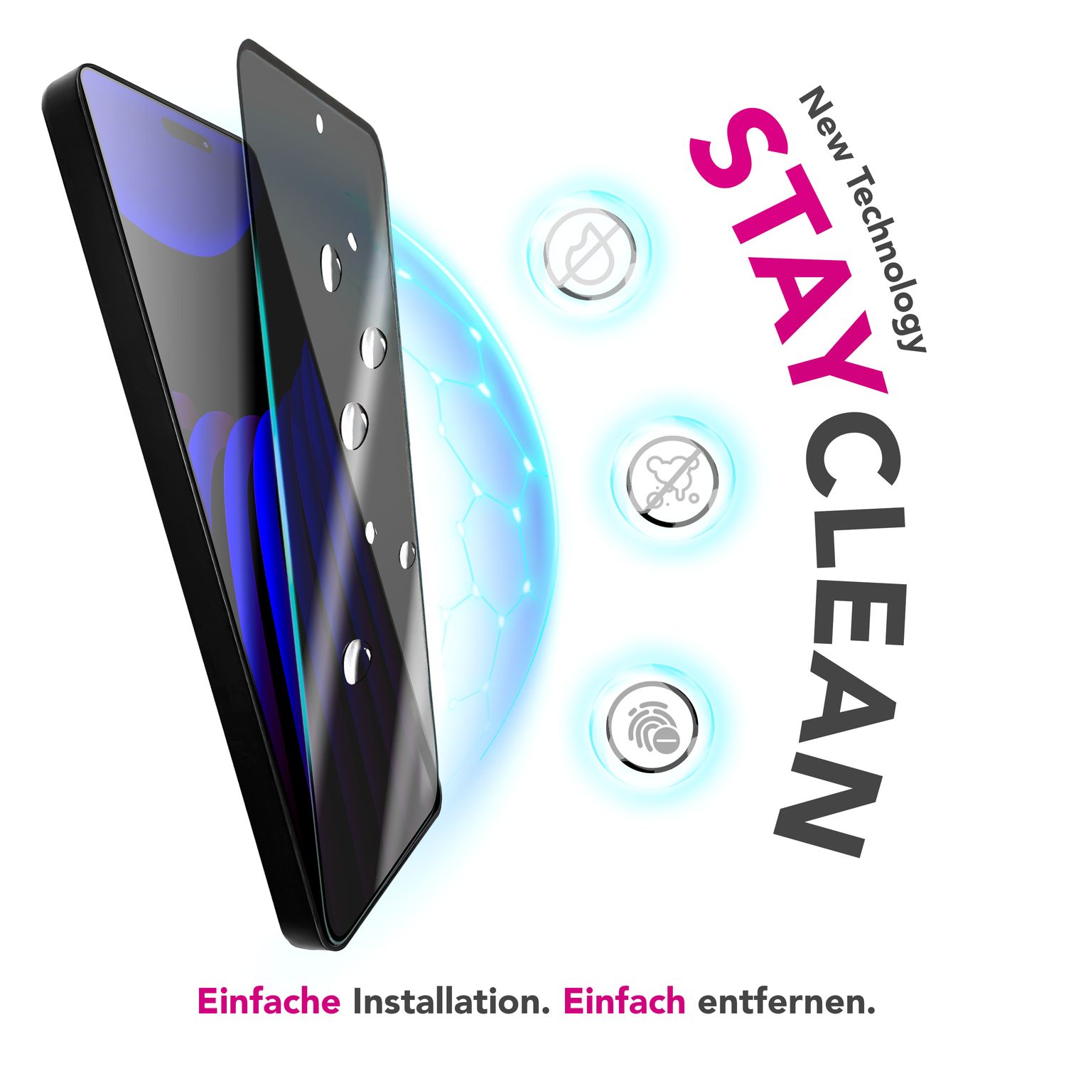 NALIA Privacy Schutzglas AntiSpyX für Apple iPhone 17 (Diskreter Blickschutz) - Display Glas 9H Härte, Anti-Spy Sichtschutz, Kratz-Resistent, Screen Protector, Hüllen-freundlich Default Title NALIA GlasSchutz