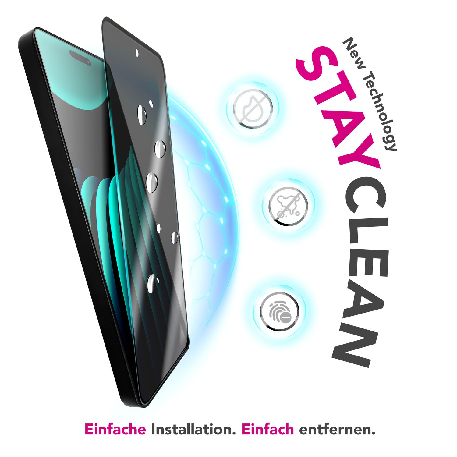 NALIA Privacy Schutzglas AntiSpyX für Apple iPhone 17 Air (Diskreter Blickschutz) - Display Glas mit 9H Härte, Anti-Spy Technologie, Kratzfest, Oleophob, Blasenfrei, für Hüllen Default Title NALIA GlasSchutz