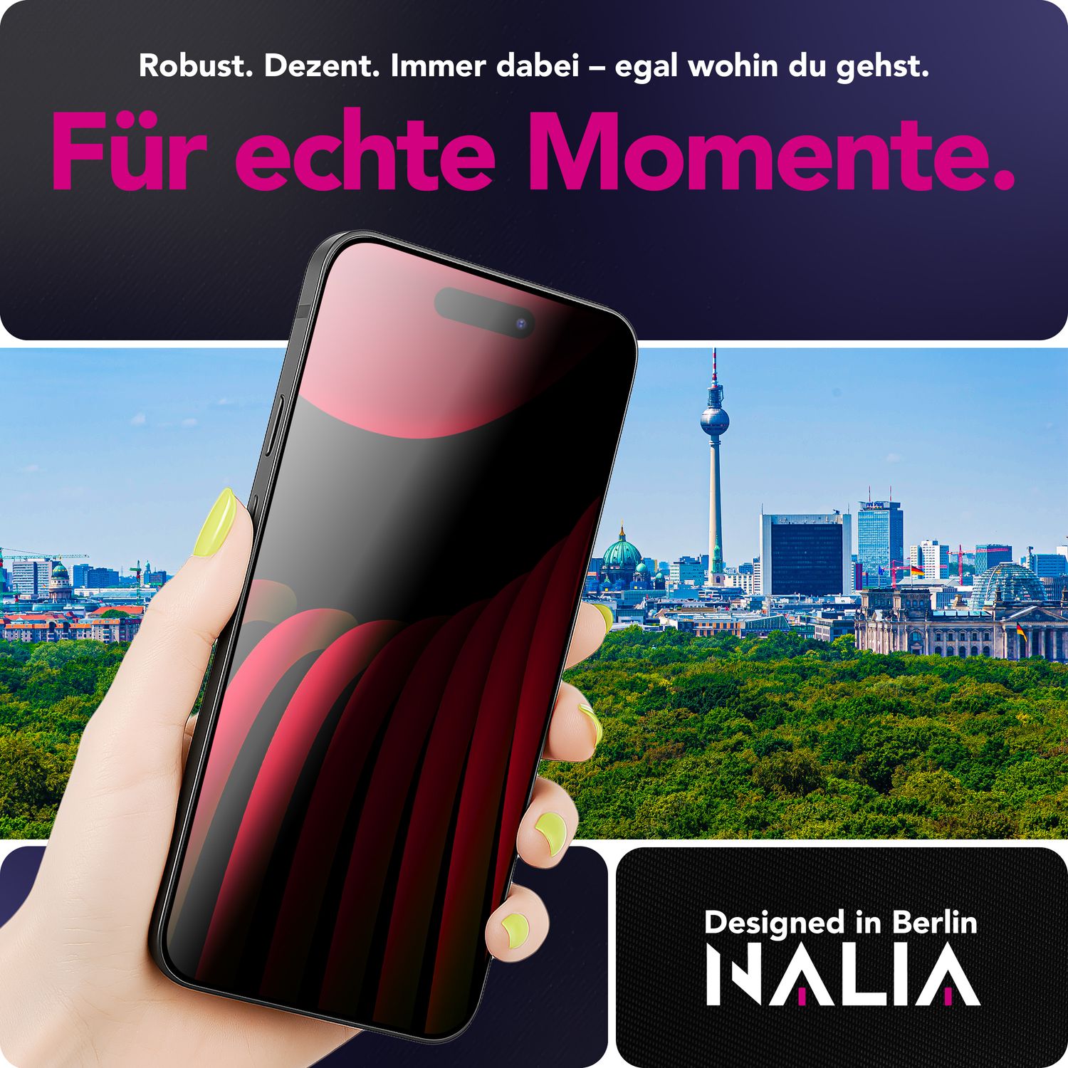 NALIA Privacy Schutzglas AntiSpyX für Apple iPhone 17 Pro (Diskreter Blickschutz) - Display Glas mit 9H Härte, Anti-Spy Sichtschutz, Kratzfest, Blasenfrei, Oleophob, Case-Friendly Default Title NALIA GlasSchutz