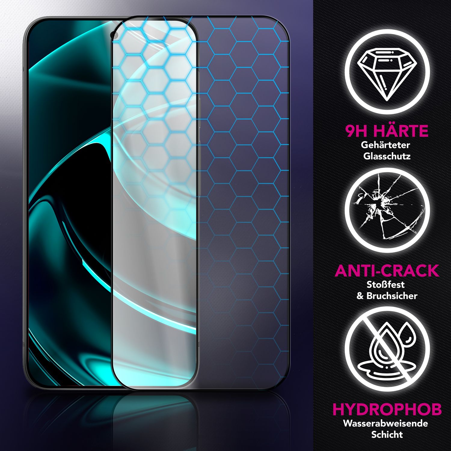 NALIA Display Glas ArmorGlassX für Google Pixel 10 Pro XL (super klarer Displayschutz), 2x Schutzglas 9H Härte, Kratzfest, Anti-Fingerprint, Hüllen-freundlich, schwarzer Rahmen