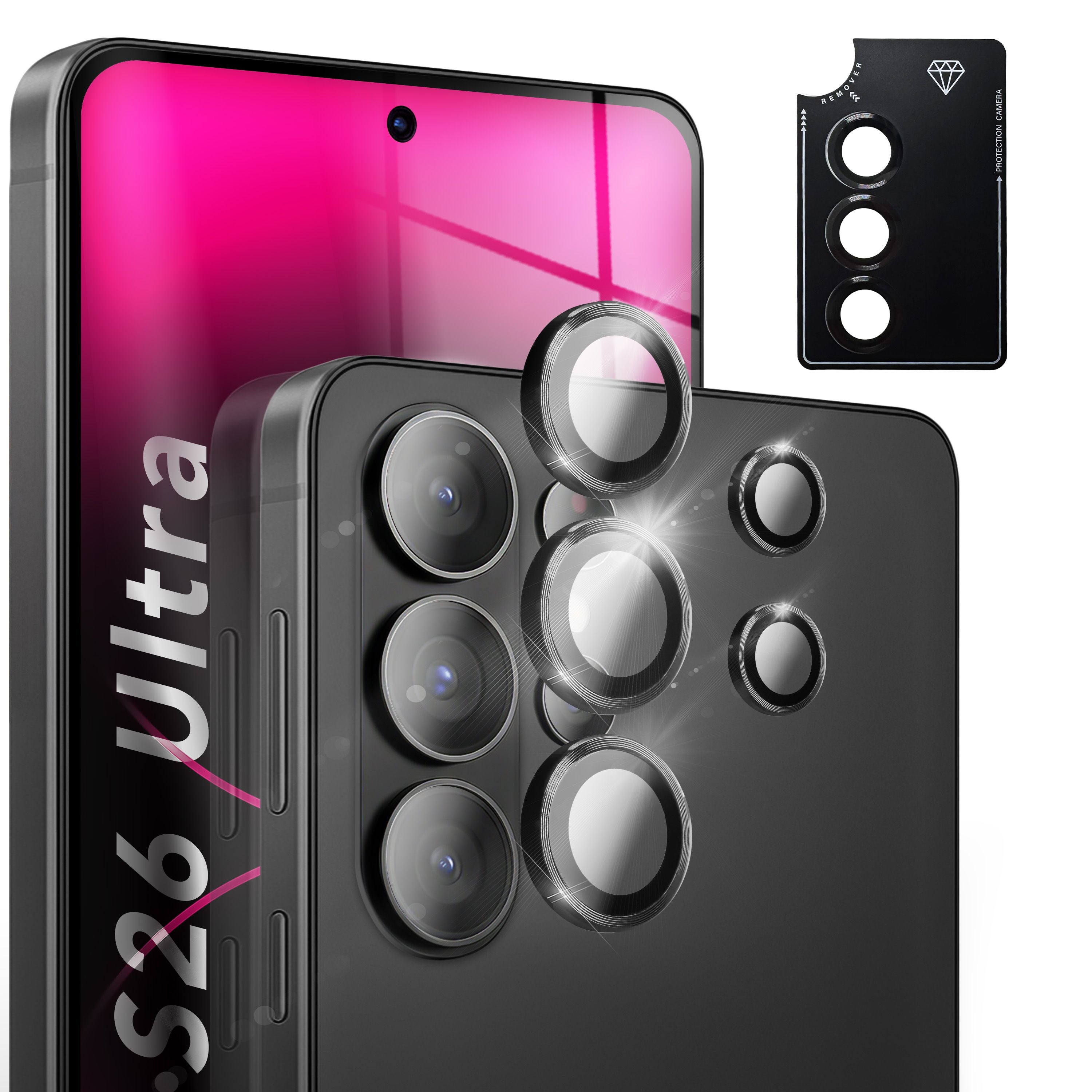 NALIA Glas Kameraschutzringe für Samsung Galaxy S26 Ultra – Linsenschutz & Case Friendly – FOCUS.PRO CLX (9H Härtegrad & Montagerahmen) – Marke aus Berlin Default Title NALIA GlasSchutz