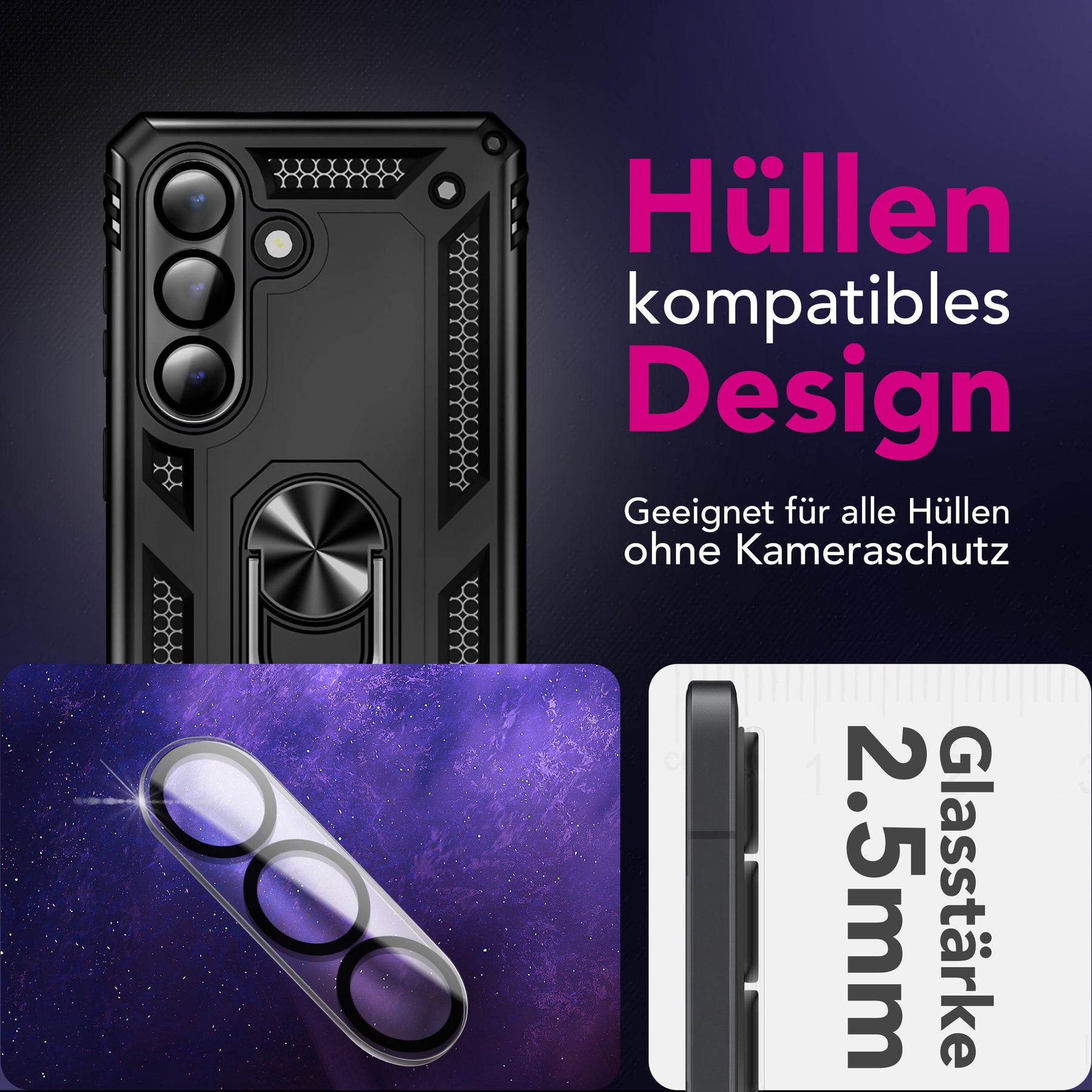 NALIA 2x Kameraschutzglas für Samsung Galaxy S26 – Linsenschutz 9H & Case-Friendly – FOCUS.X2 MAX (HD-Echtglas Transparent) – Marke aus Berlin Default Title NALIA GlasSchutz