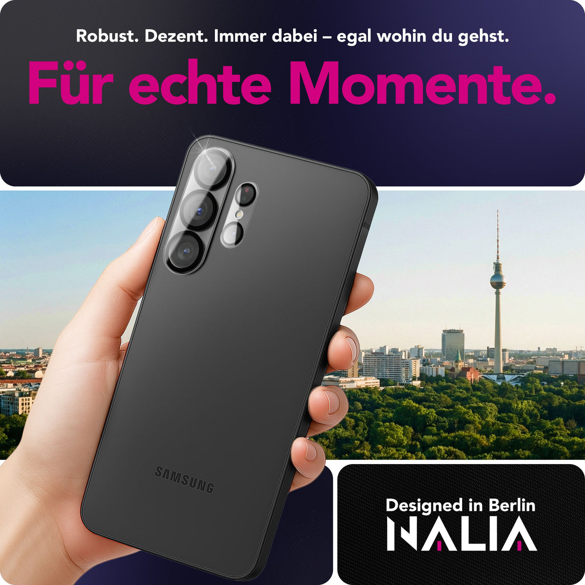 NALIA 2x Kameraschutzglas für Samsung Galaxy S26 Ultra – Linsenschutz 9H & Case-Friendly – FOCUS.X2 MAX (HD-Echtglas Transparent) – Marke aus Berlin