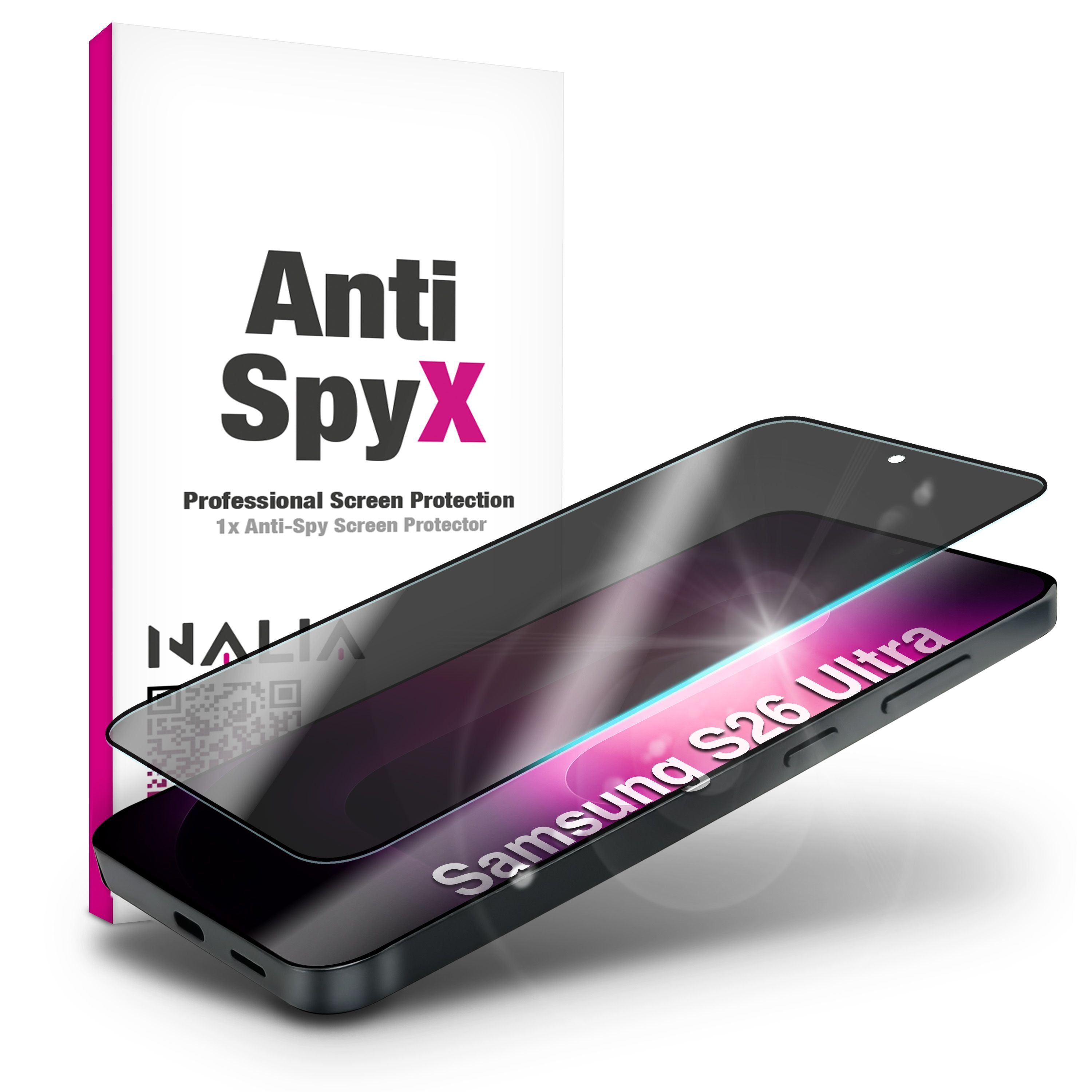 NALIA Blickschutzglas für Samsung Galaxy S26 Ultra – Härte 9H & Kratzfest – ANTISPYX (Privacy Full-Cover) – Marke aus Berlin Default Title NALIA GlasSchutz