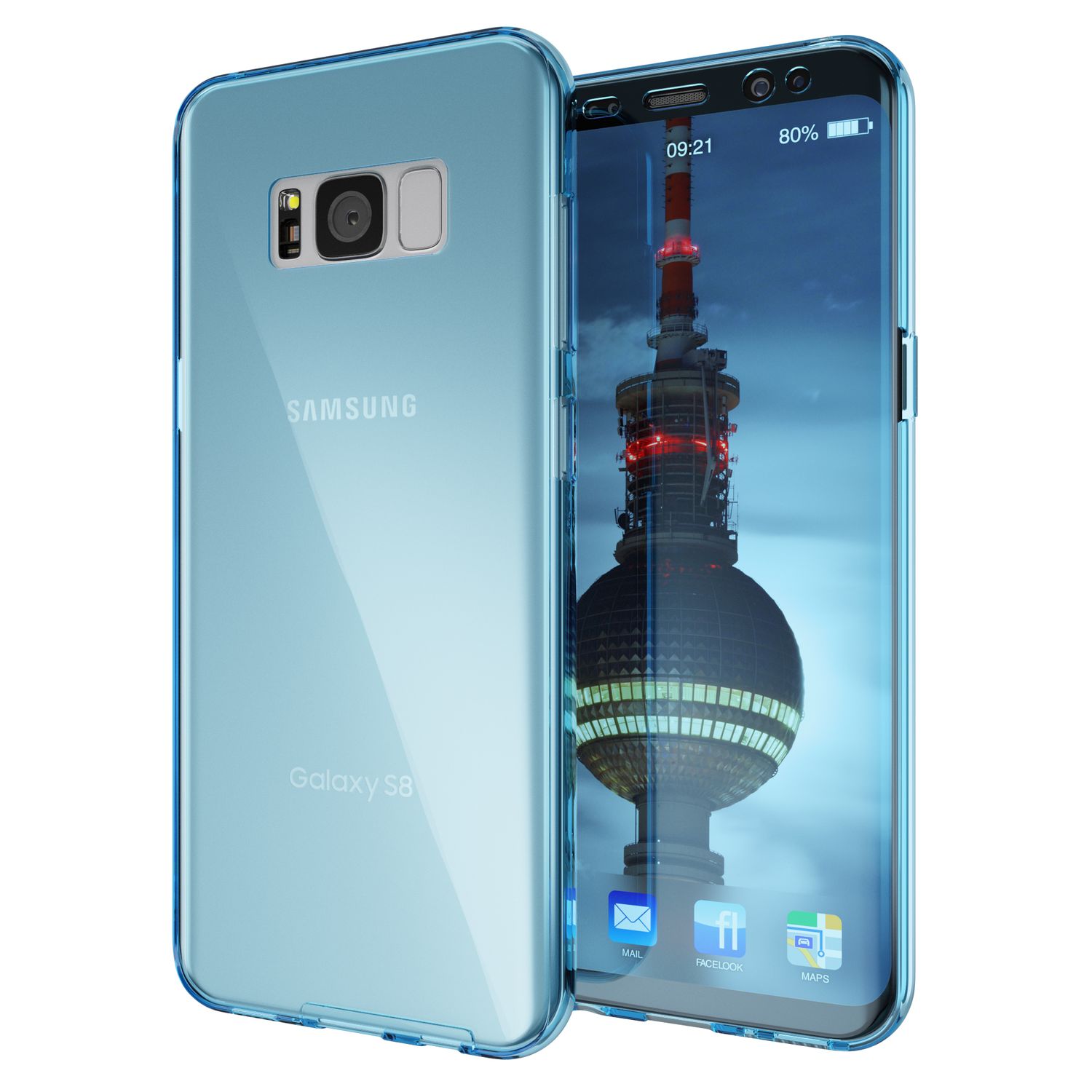 NALIA 360 Grad Hülle für Samsung Galaxy S8, Full Cover Handy Schutzhülle Case Grau NALIA