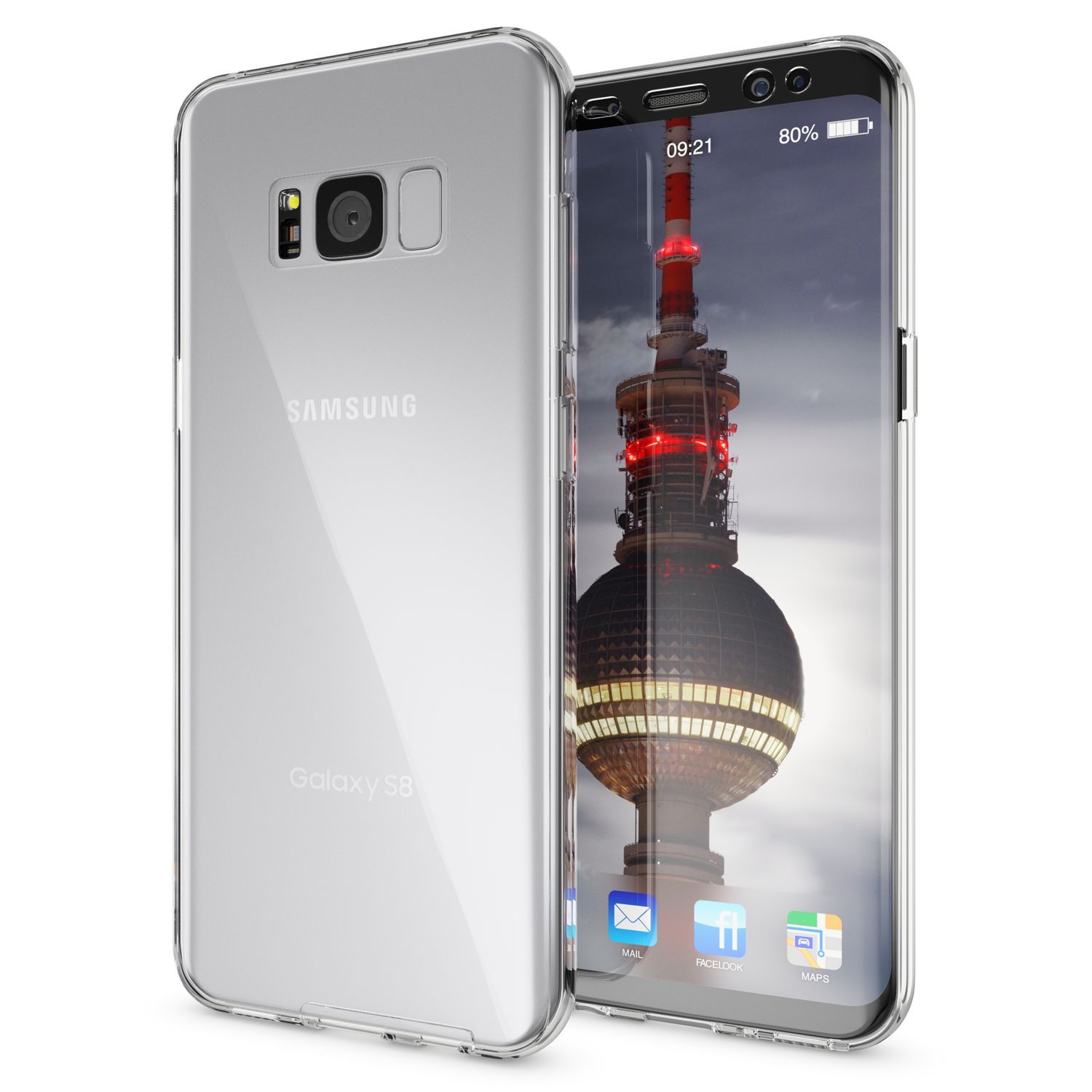 NALIA 360 Grad Hülle für Samsung Galaxy S8 Plus, Full Cover Rundum Doppel Schutz Gold NALIA