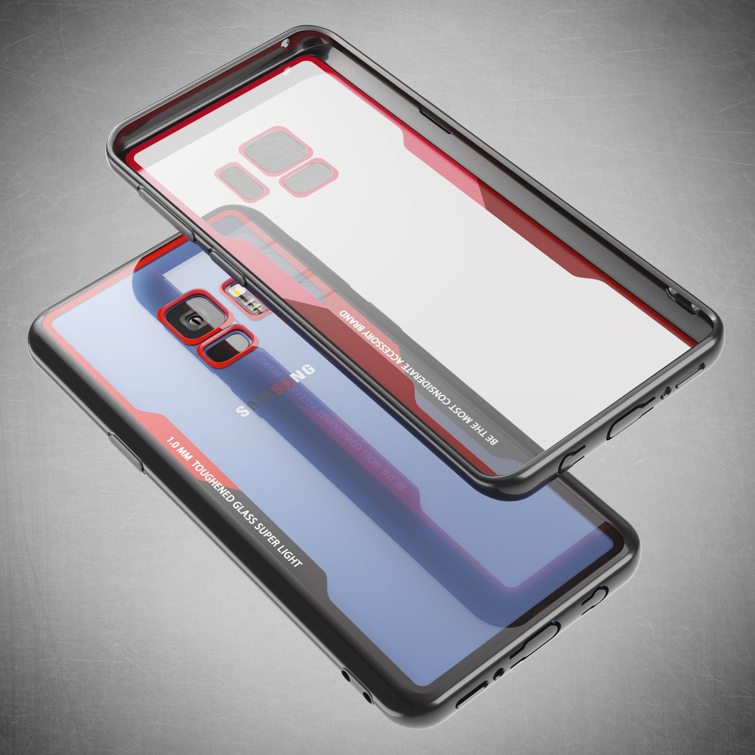 NALIA Hülle für Samsung Galaxy S9, Slim Handyhülle Cover Case Schutzhülle Bumper Rot Schwarz NALIA