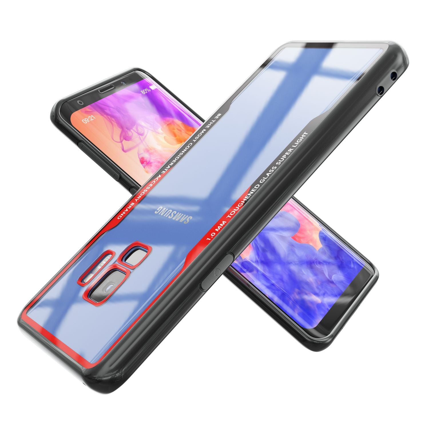 NALIA Hülle für Samsung Galaxy S9, Slim Handyhülle Cover Case Schutzhülle Bumper Rot Schwarz NALIA