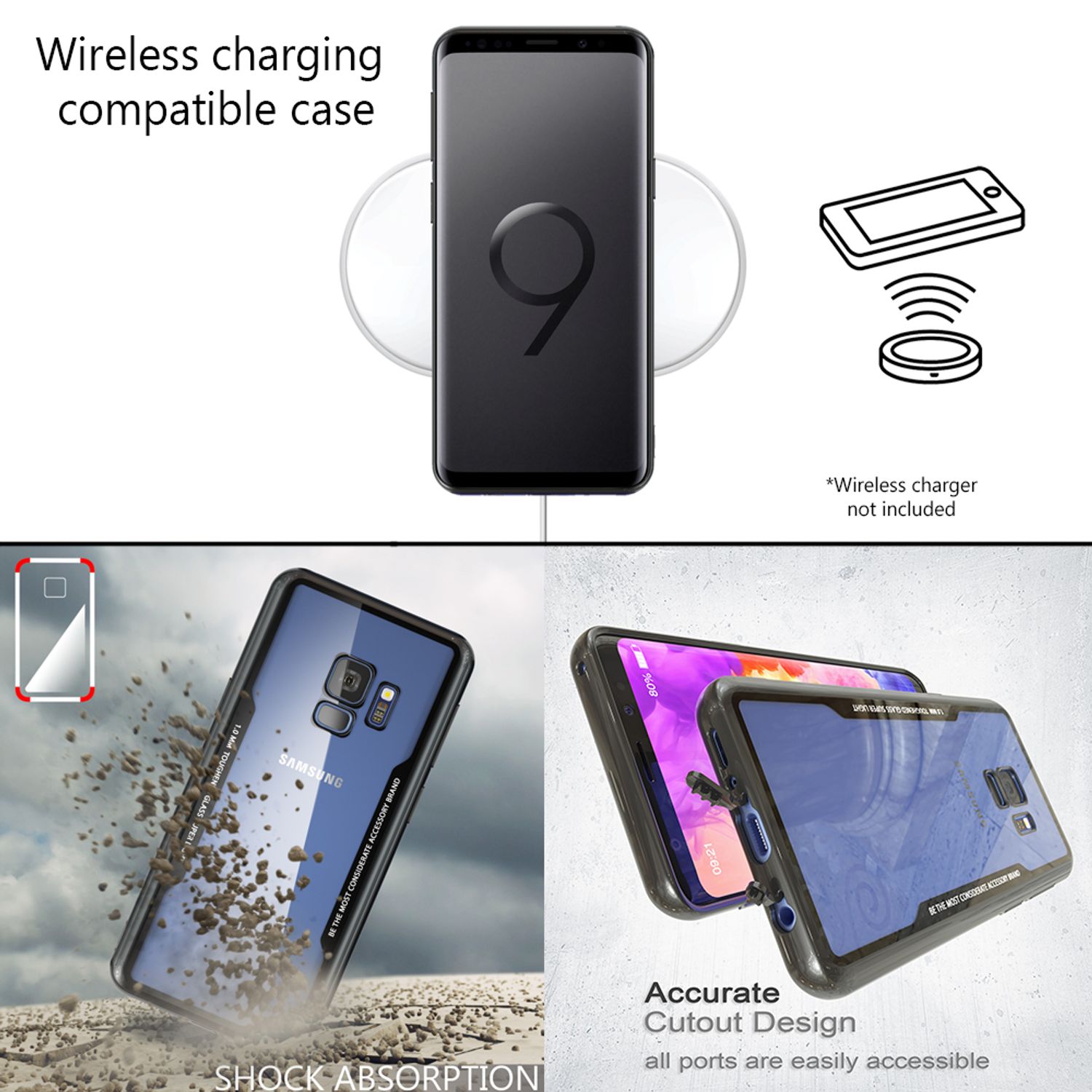 NALIA Hülle für Samsung Galaxy S9, Slim Handyhülle Cover Case Schutzhülle Bumper Rot Schwarz NALIA