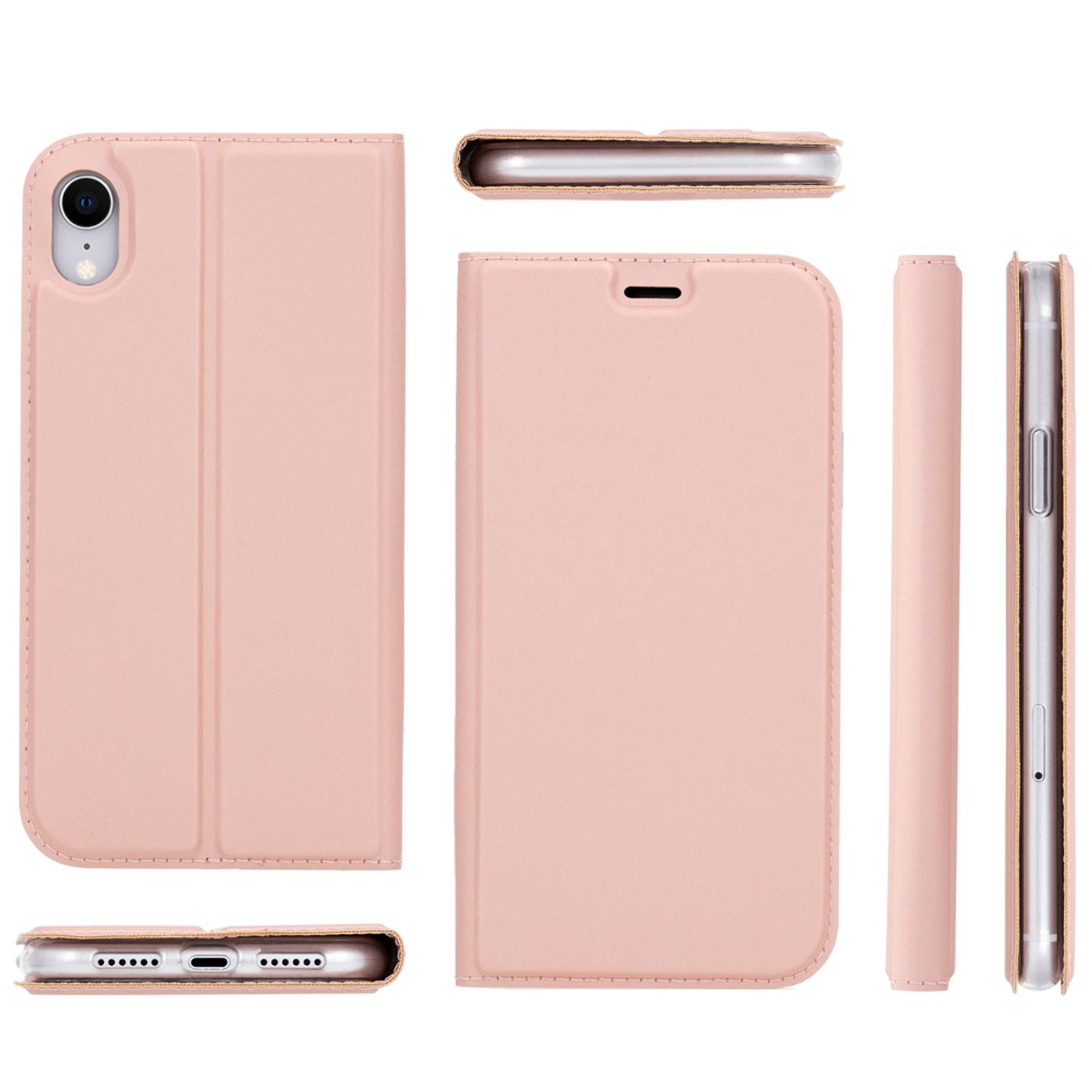 NALIA Flip Case für iPhone XR, Slim Schutz Cover Handy Hülle Tasche Bumper Etui Schwarz NALIA