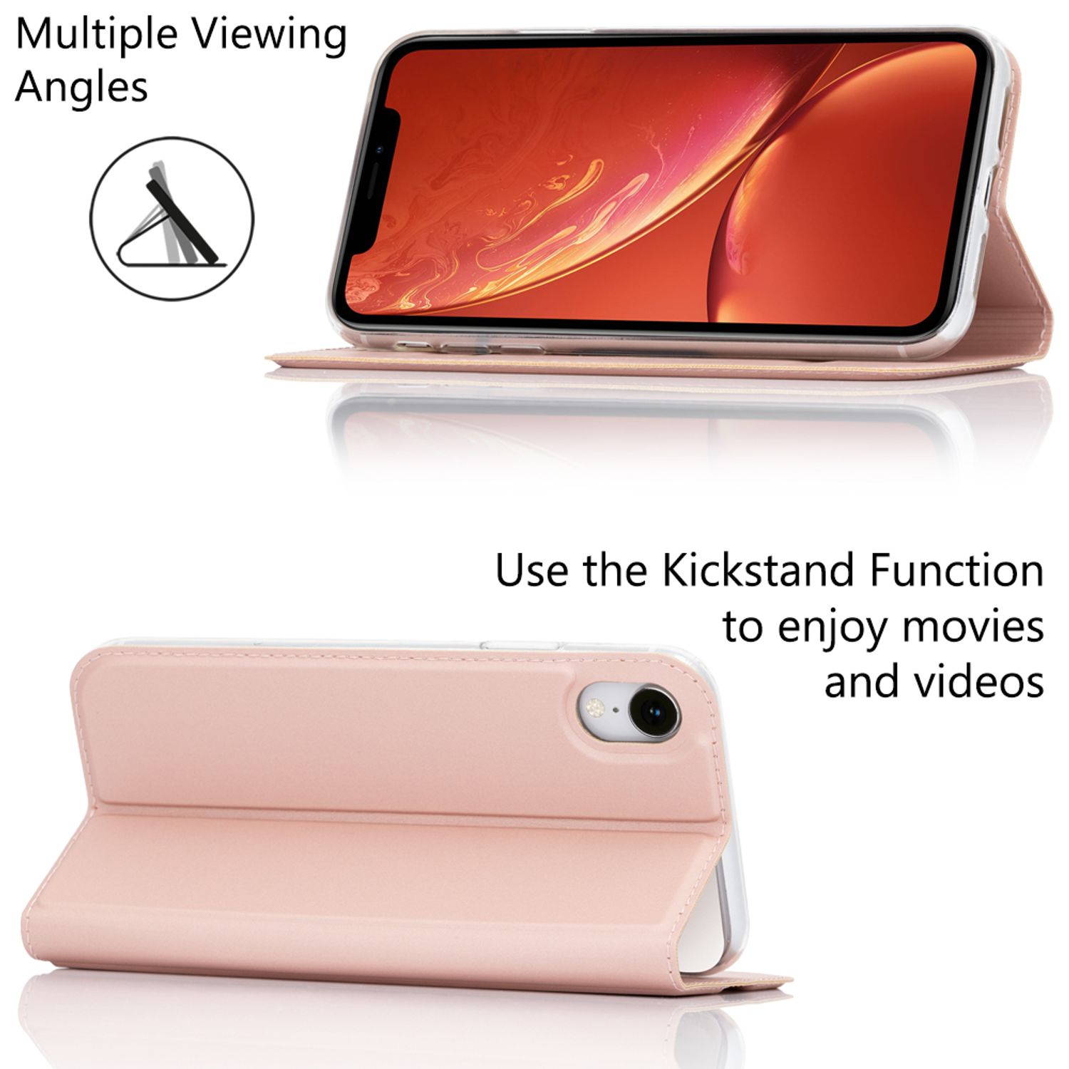 NALIA Flip Case für iPhone XR, Slim Schutz Cover Handy Hülle Tasche Bumper Etui Schwarz NALIA