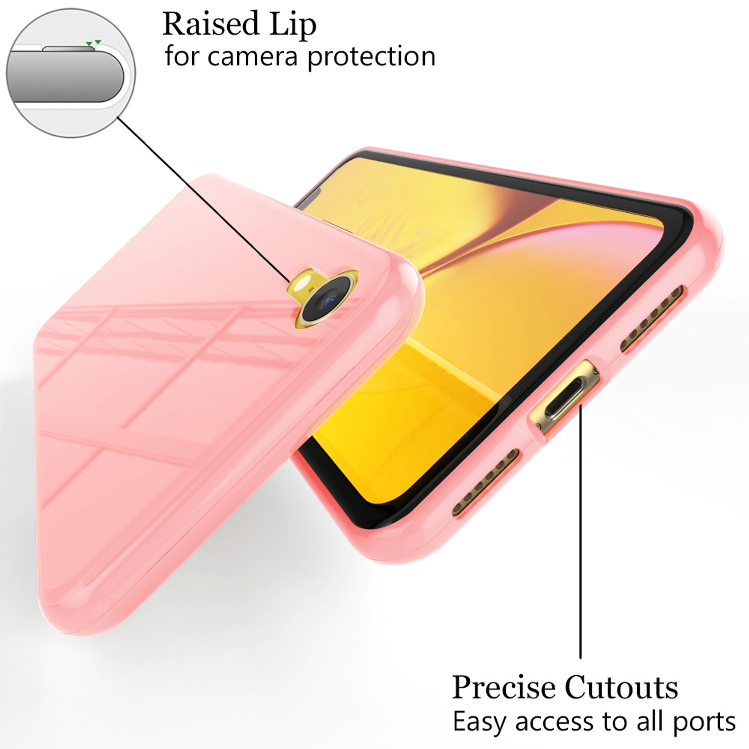 NALIA 360° Magnet Hülle für iPhone XR, Slim Hard Case Cover mit Display Schutz Rosa NALIA