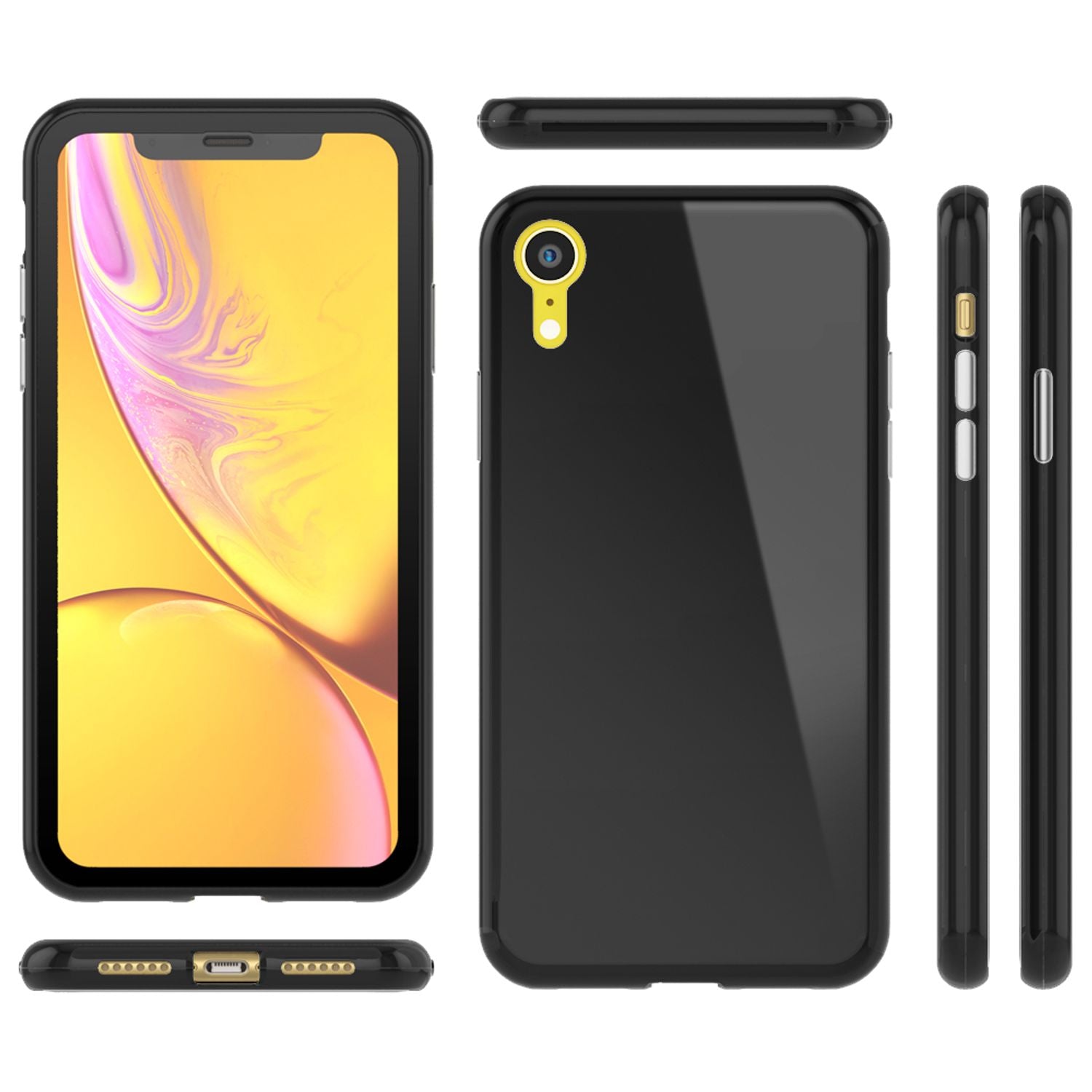 NALIA 360° Magnet Hülle für iPhone XR, Slim Hard Case Cover mit Display Schutz Weiß NALIA