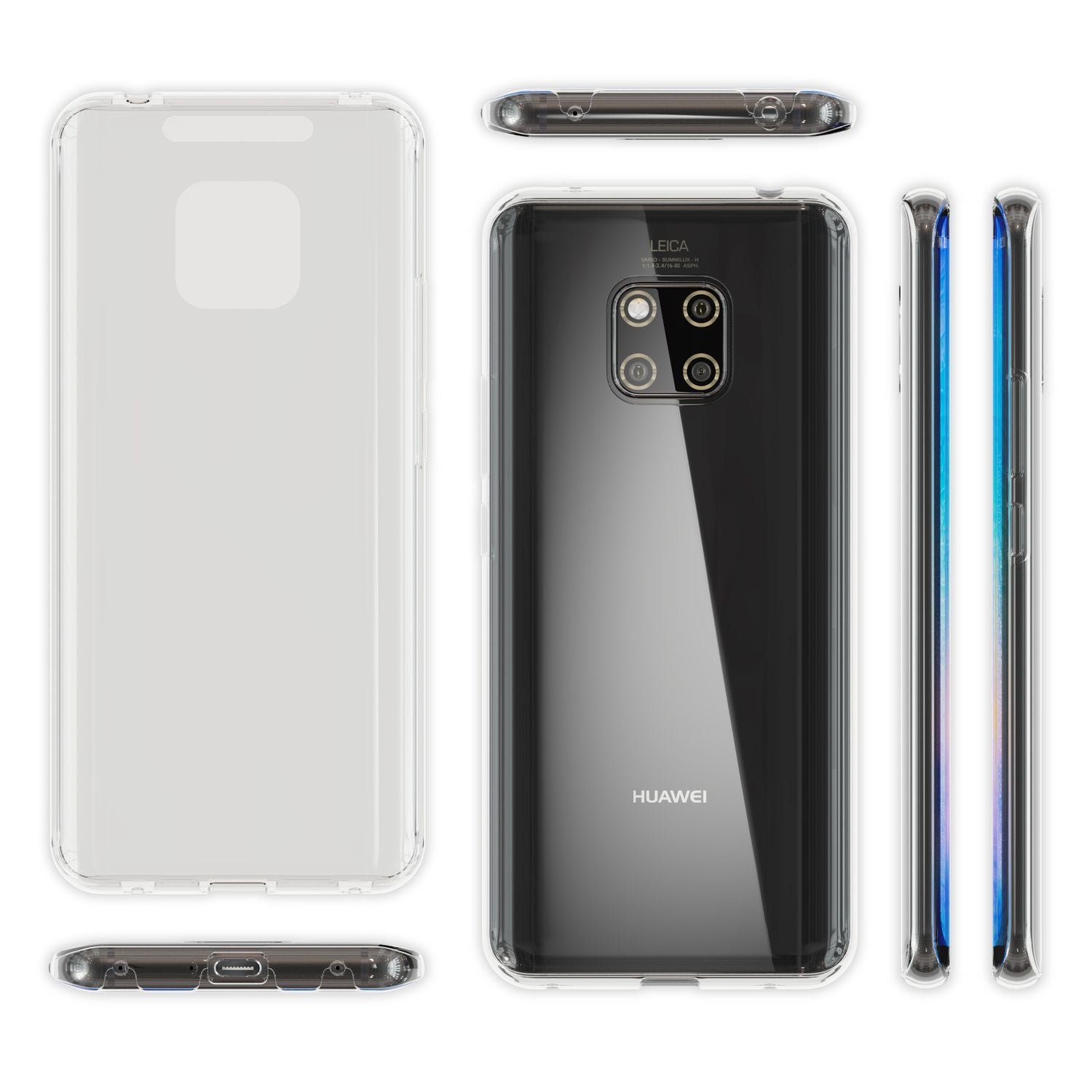 NALIA 360 Grad Handy-Hülle für Huawei Mate20 Pro, Rundum Doppel-Schutz Case Transparent NALIA