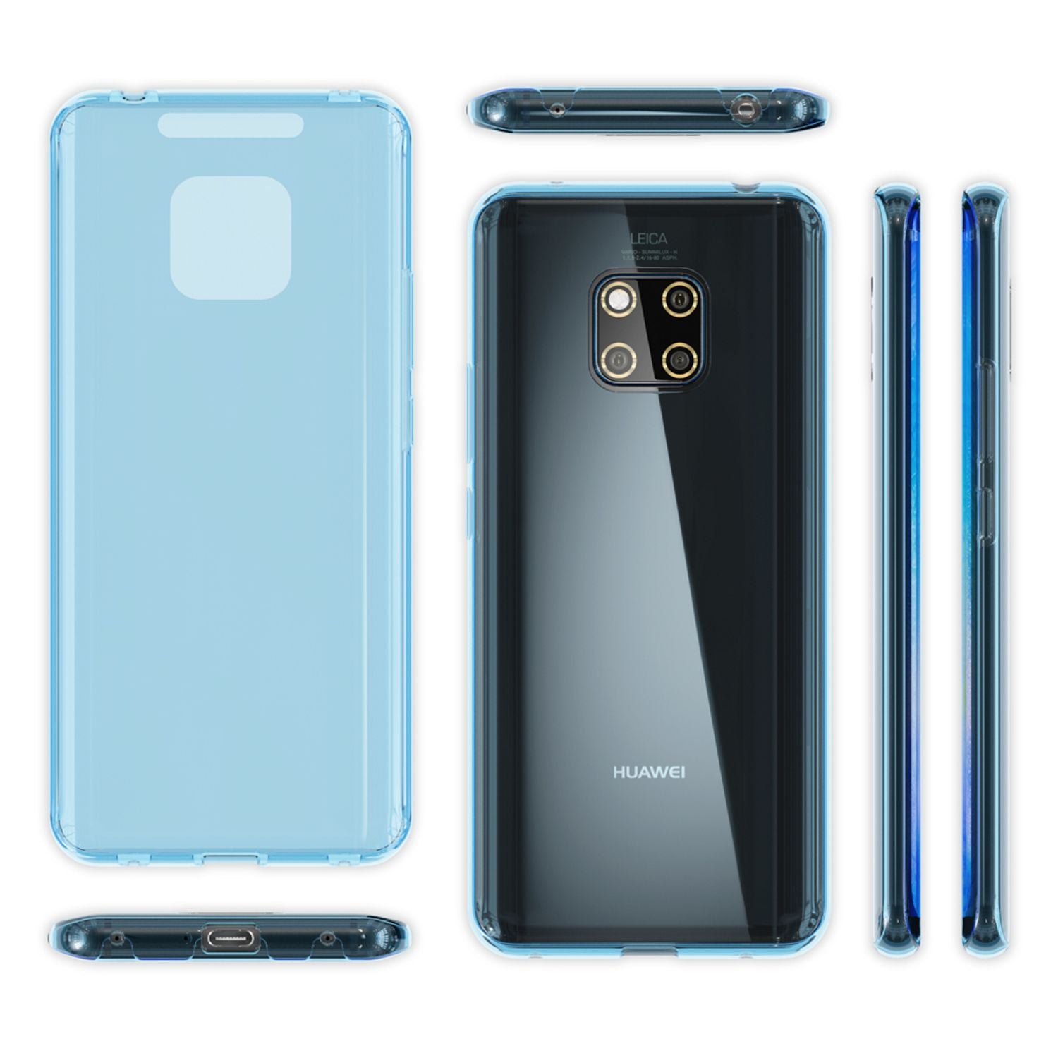 NALIA 360 Grad Handy-Hülle für Huawei Mate20 Pro, Rundum Doppel-Schutz Case Transparent NALIA